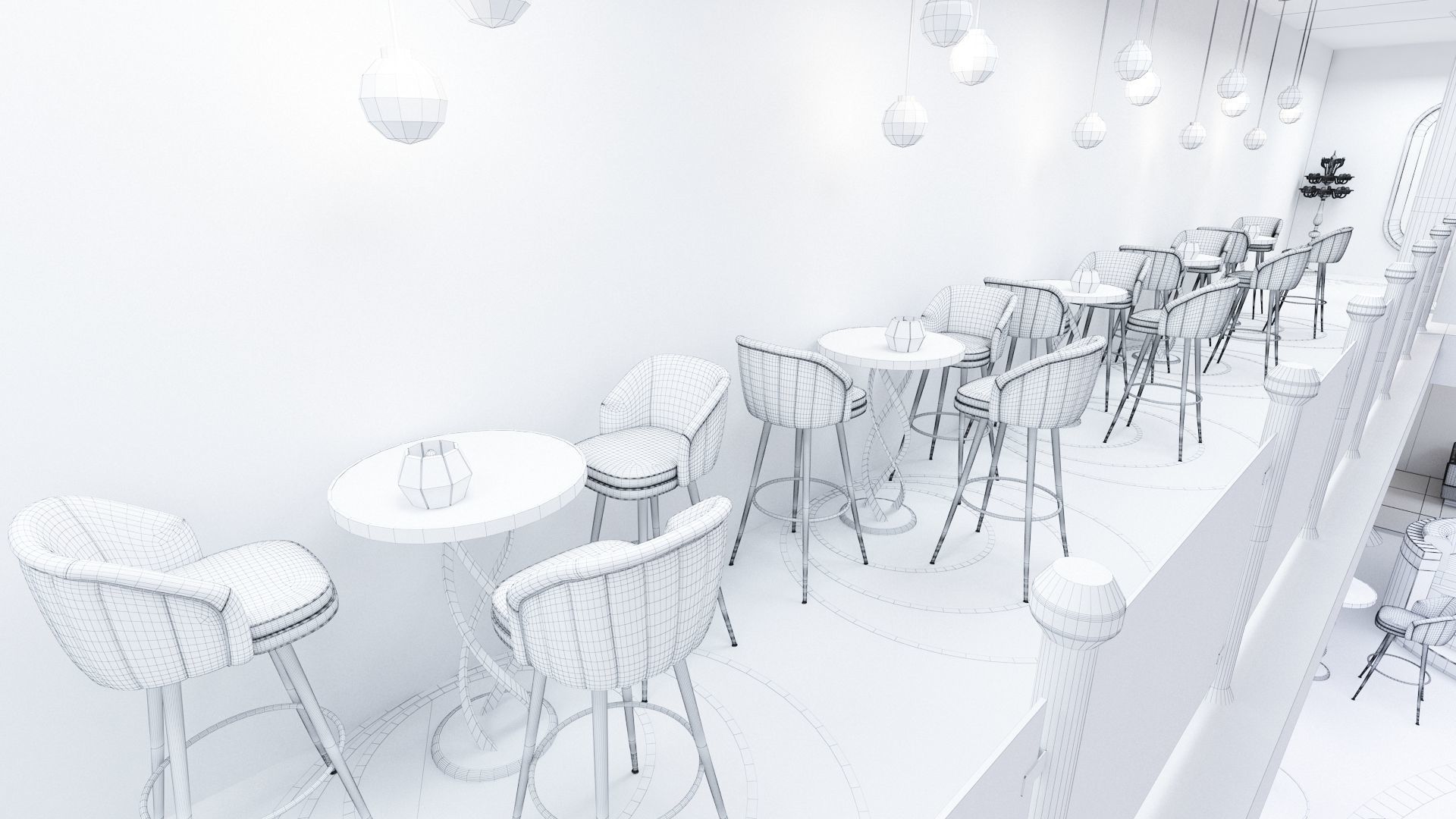 Luxury nightclub bar interior design 3D model_34