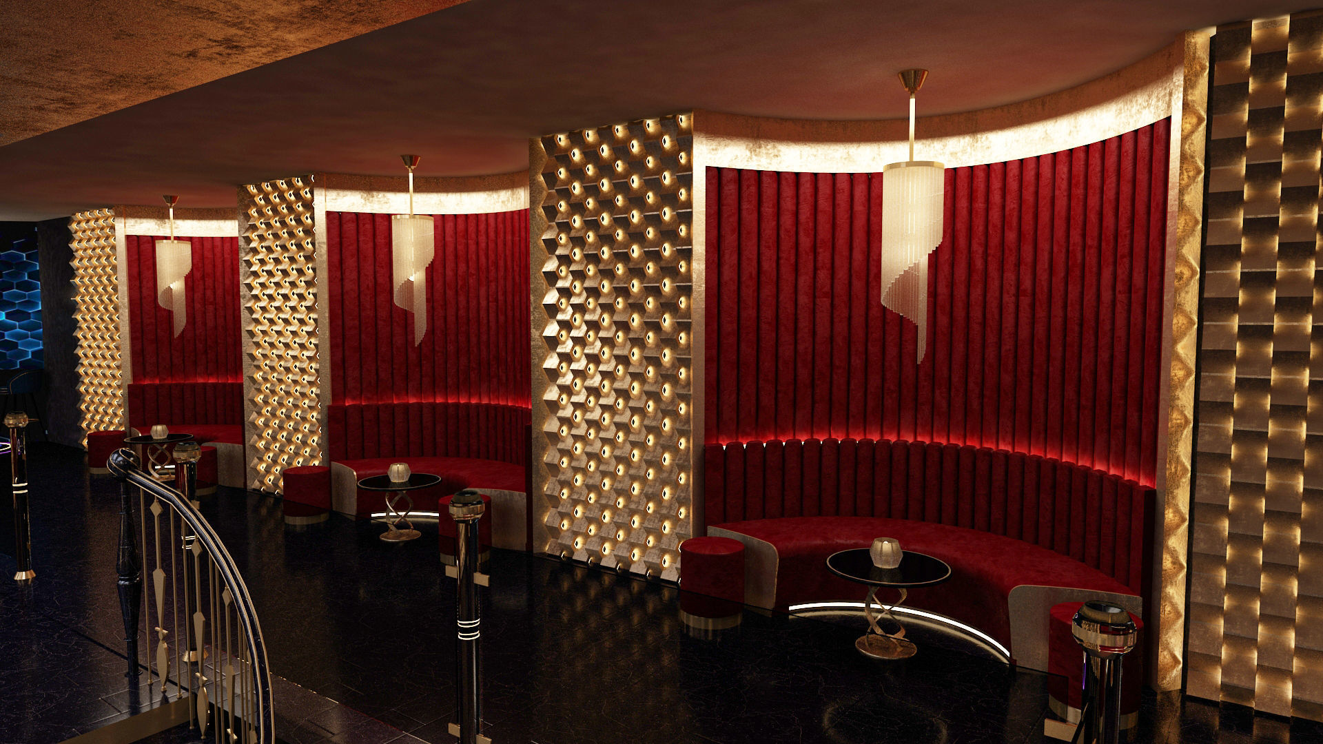 Luxury nightclub bar interior design 3D model_4