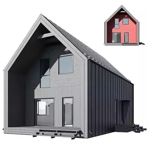 modular modern house 3D model