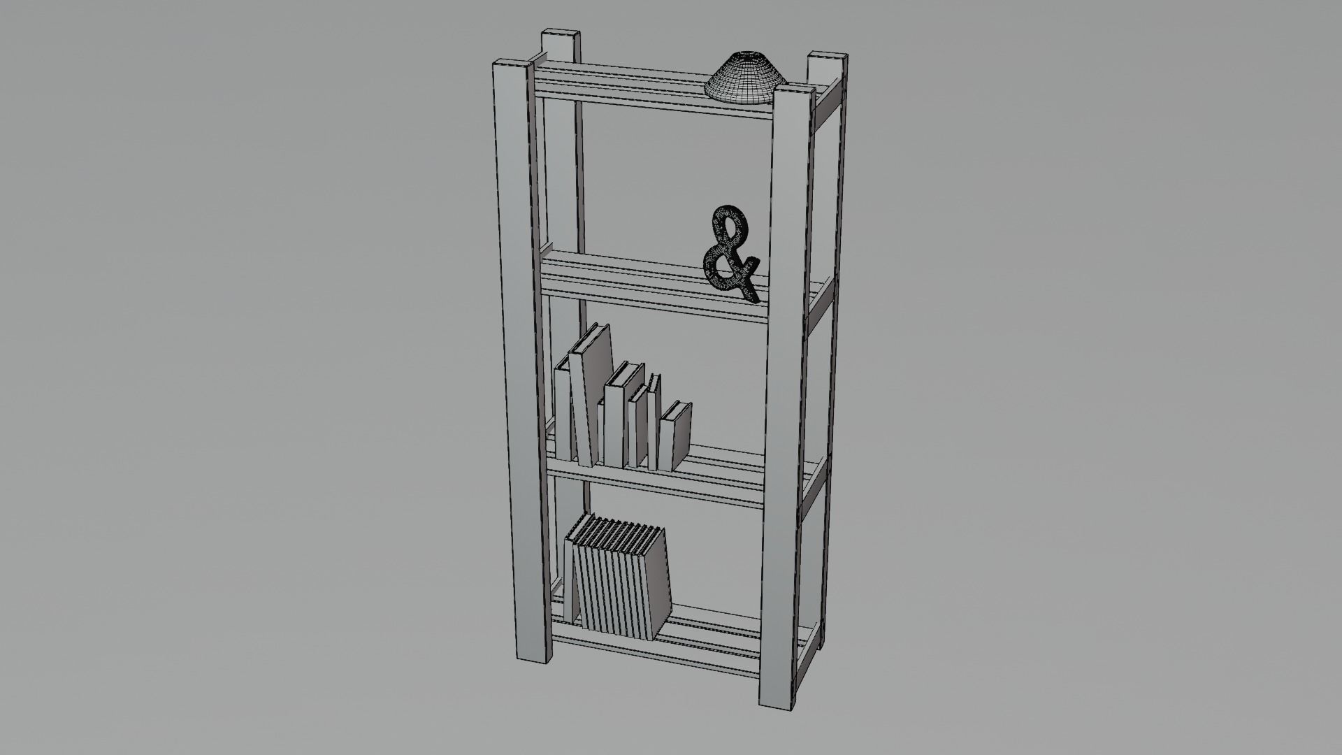 Bookshelf 3D model_11