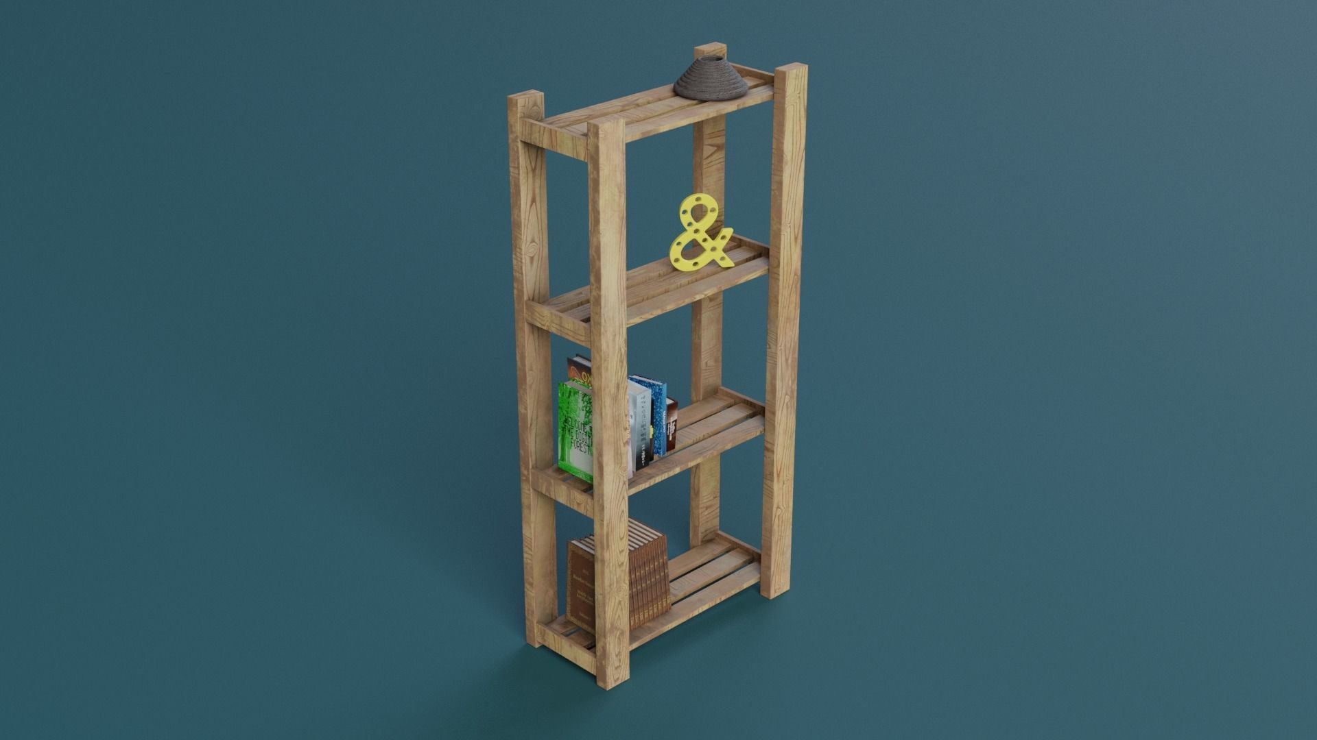 Bookshelf 3D model_3