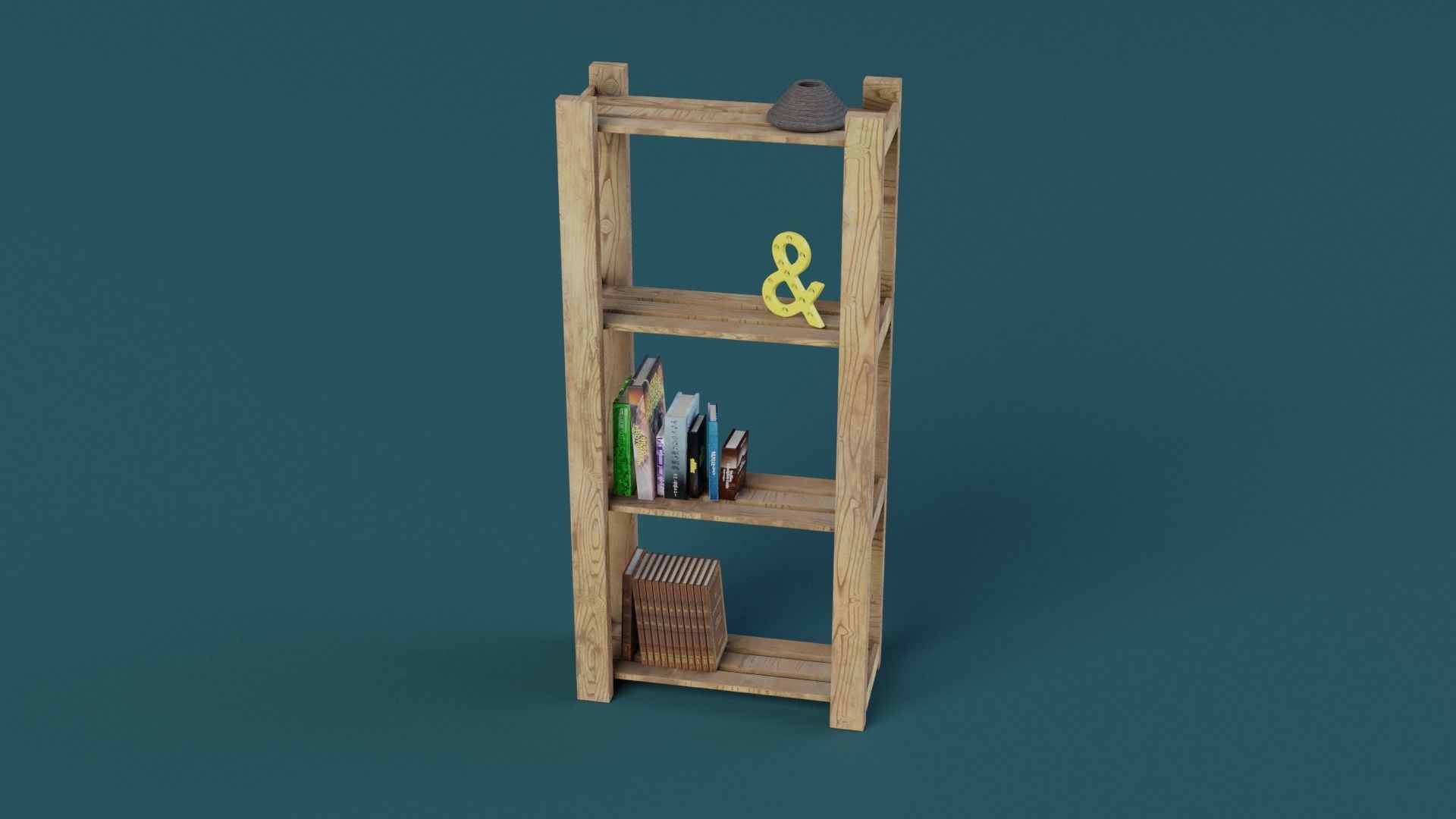 Bookshelf 3D model_2