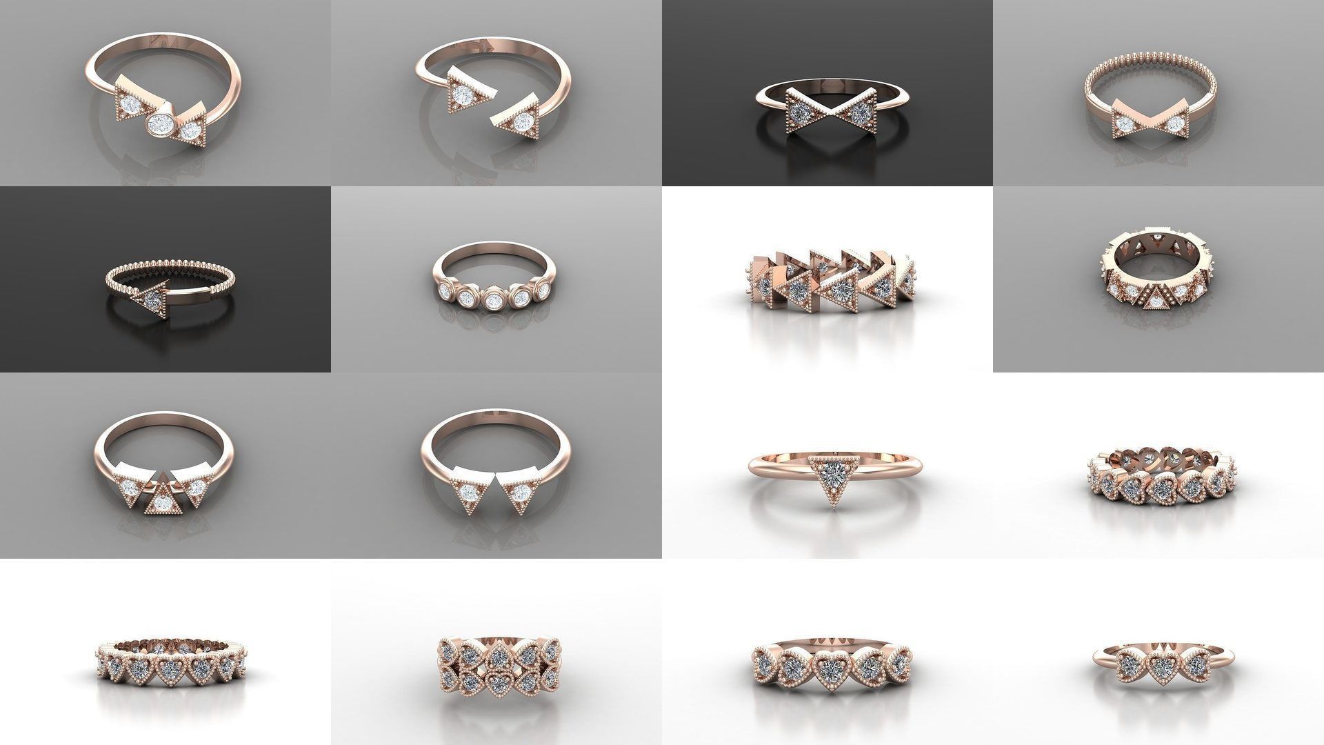 Solitaire Ring New Design Version 1 3D Model Collection_4