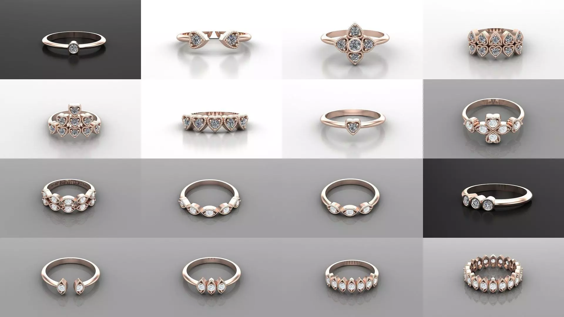 Solitaire Ring New Design Version 1 3D Model Collection_0