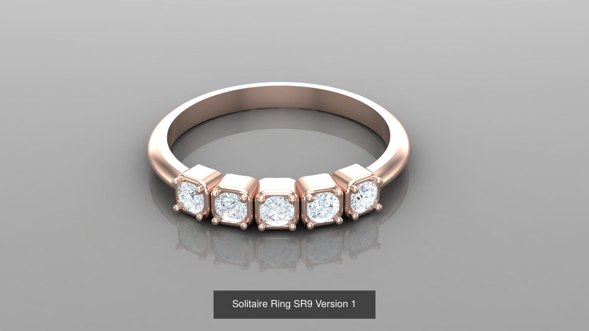 Solitaire Ring New Design Version 1 3D Model Collection_13