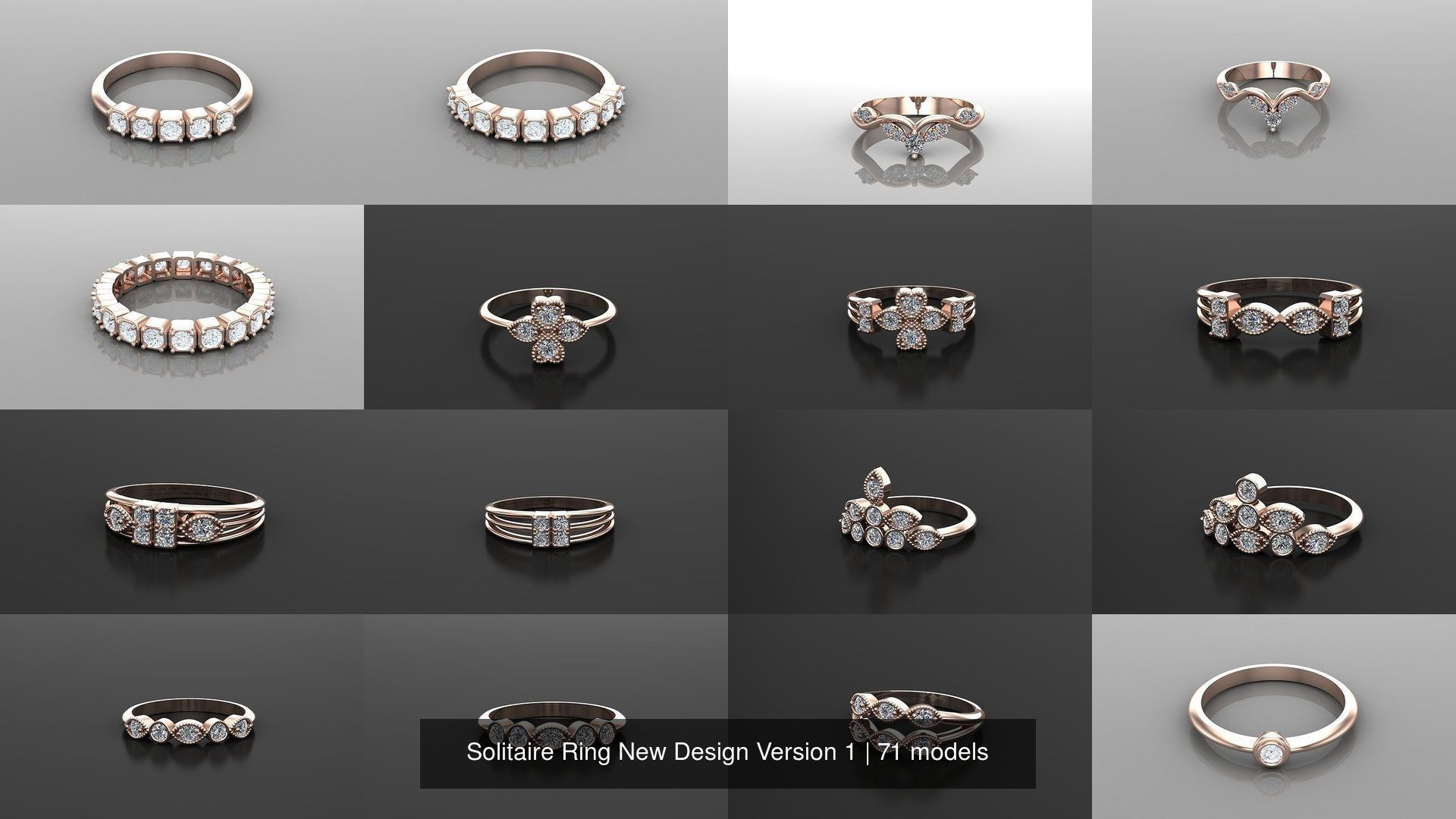 Solitaire Ring New Design Version 1 3D Model Collection_2