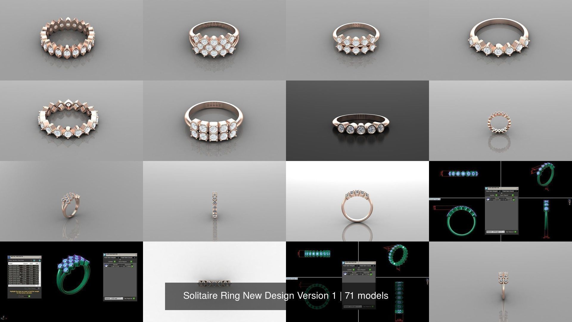 Solitaire Ring New Design Version 1 3D Model Collection_9