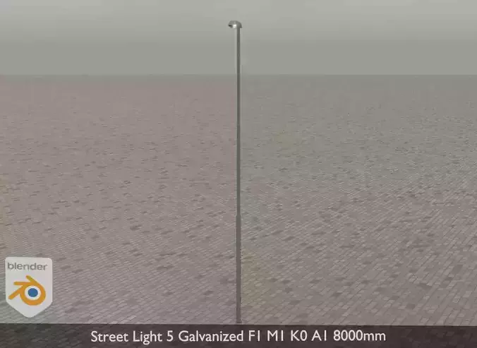 Street Light 5 Galvanized F1 M1 K0 A1 8000mm 