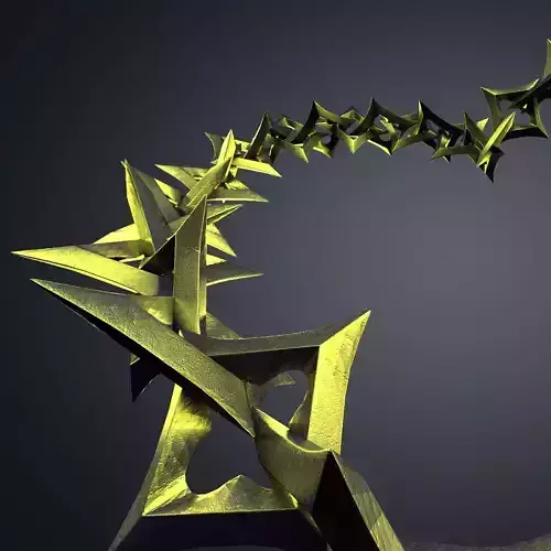 tool Chains   editable link metal plated steel anchor 3D model