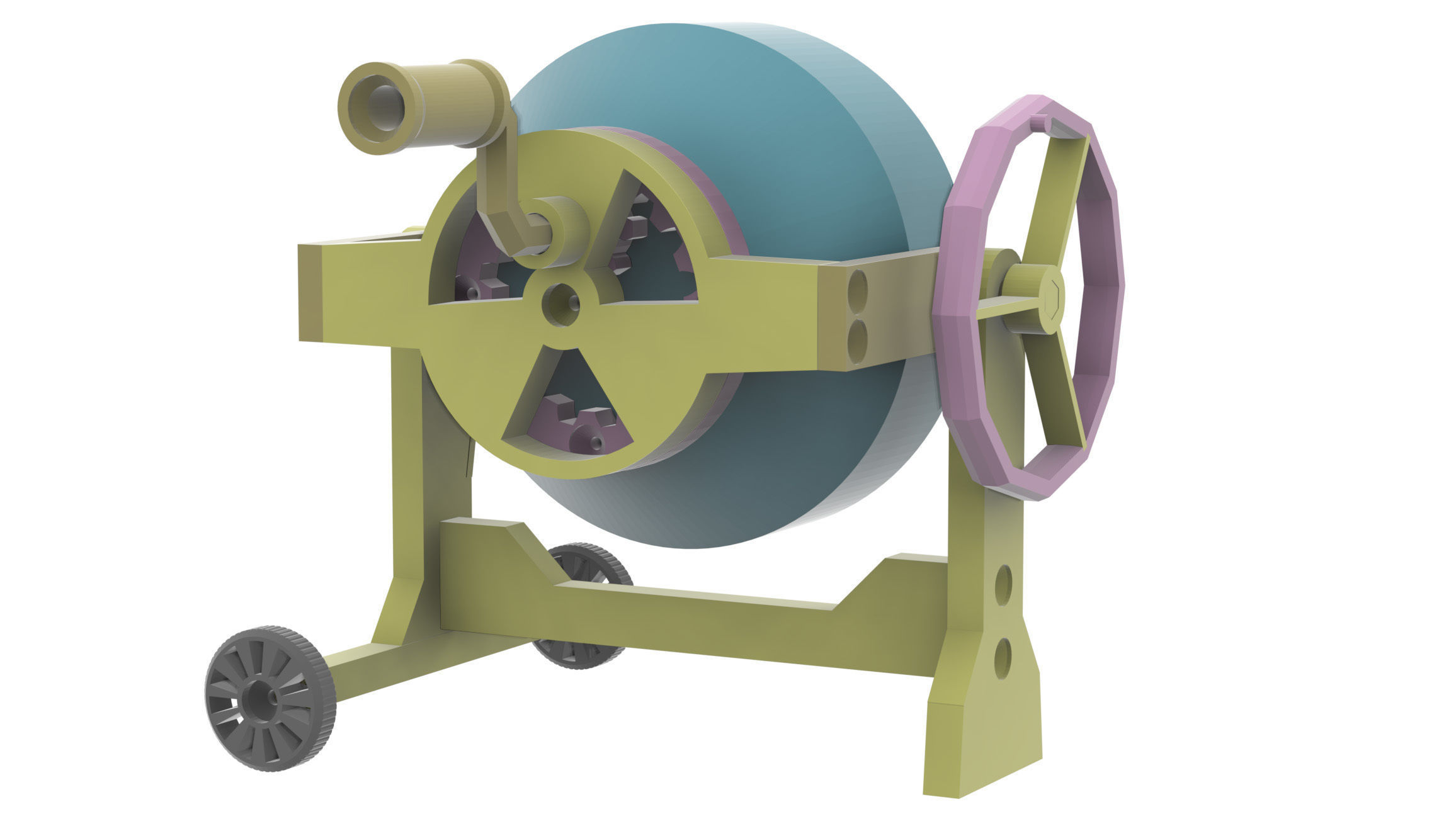 Planetary concrete mixer- toy constructor 3D print model_3