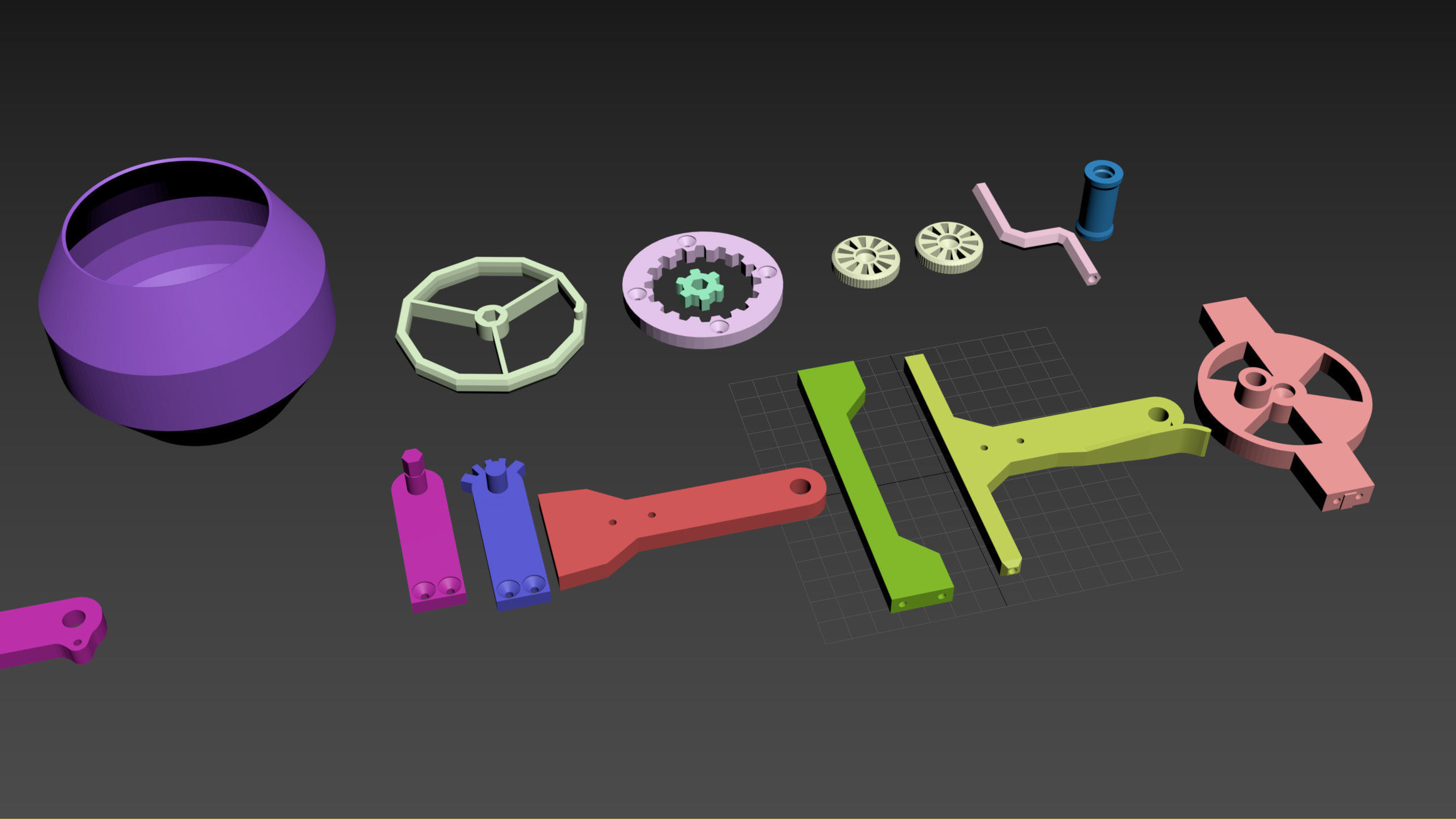Planetary concrete mixer- toy constructor 3D print model_12