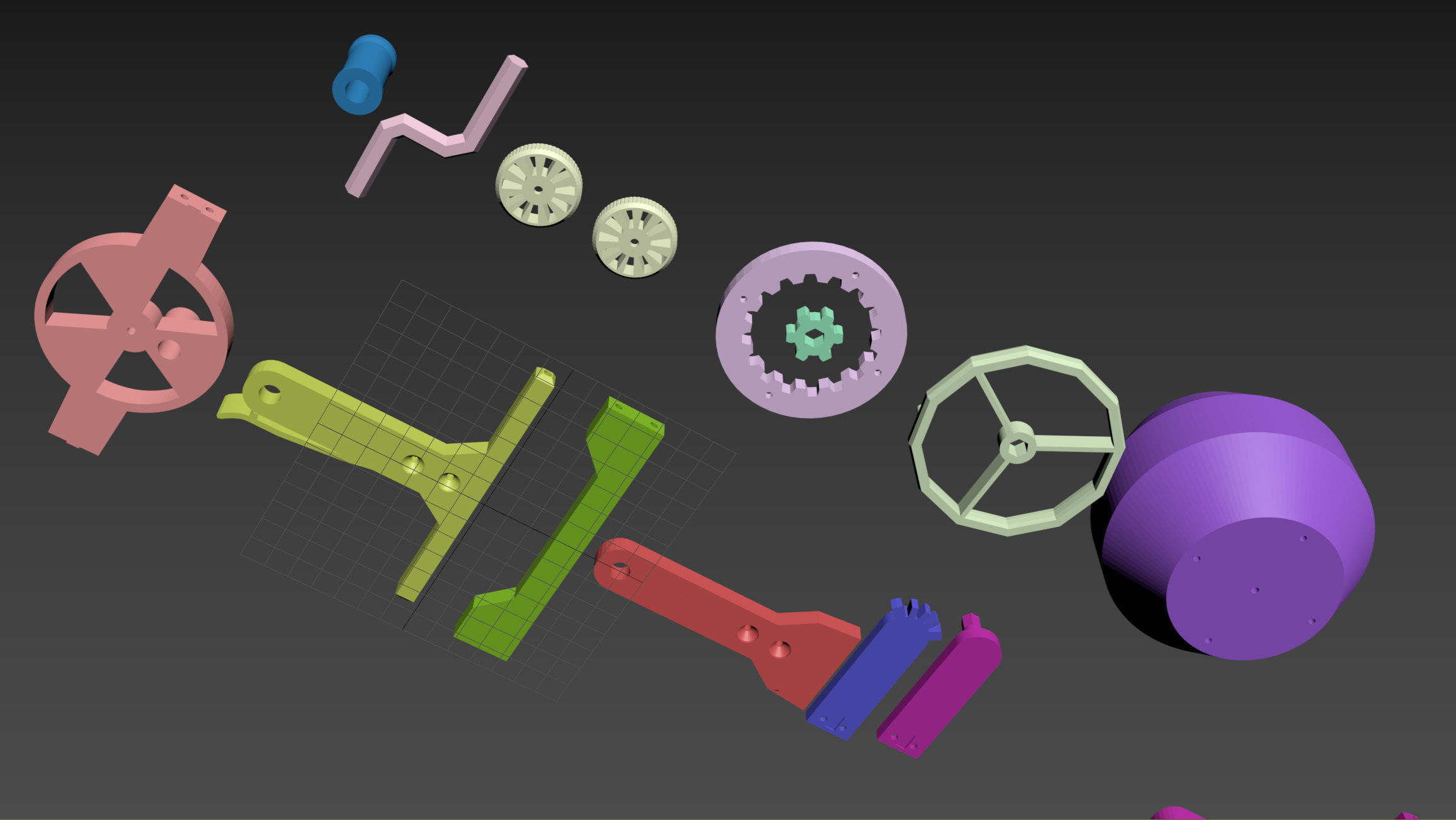 Planetary concrete mixer- toy constructor 3D print model_14