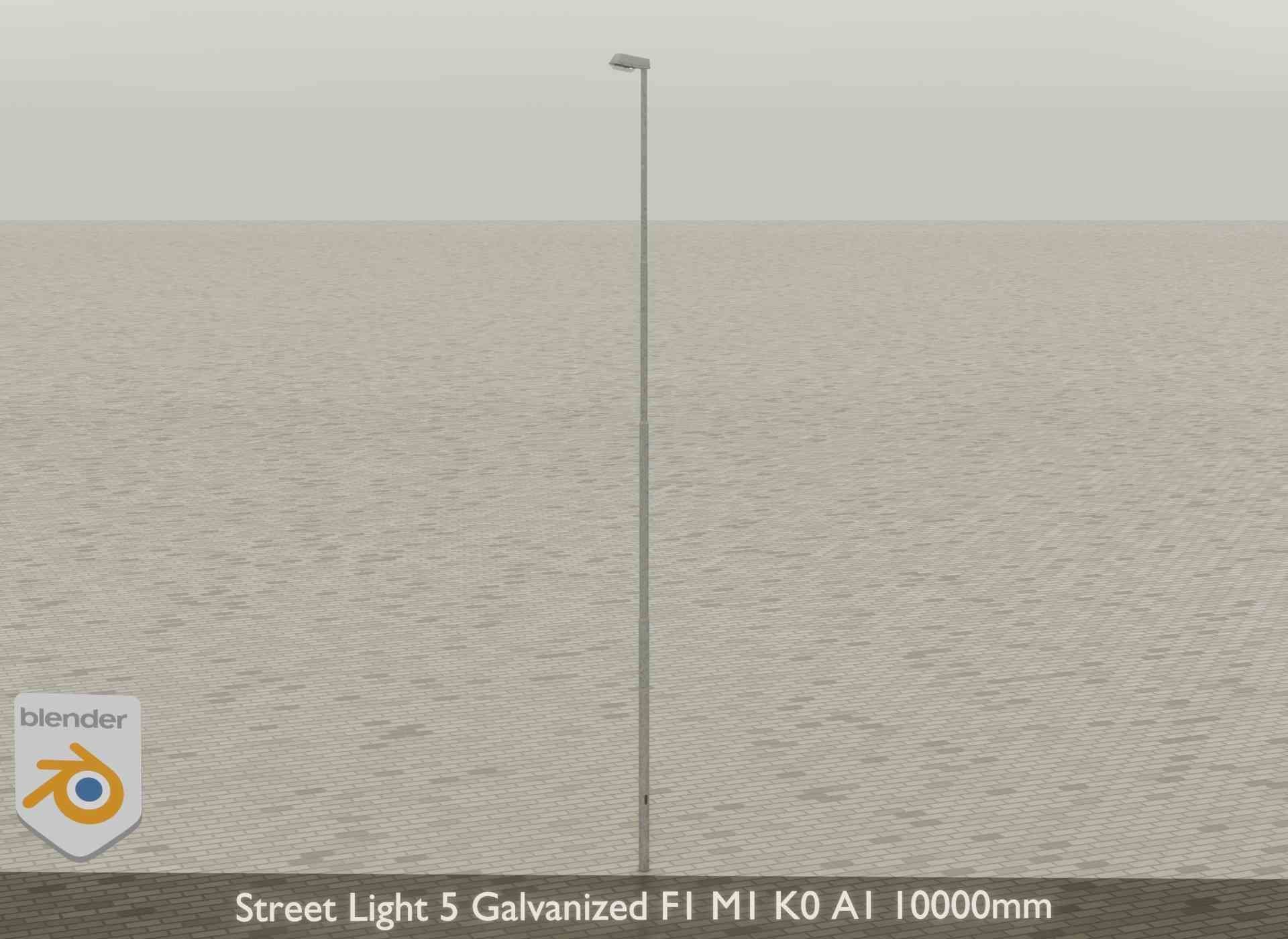 Street Light 5 Galvanized F1 M1 K0 A1 10000mm Low-poly 3D model_25