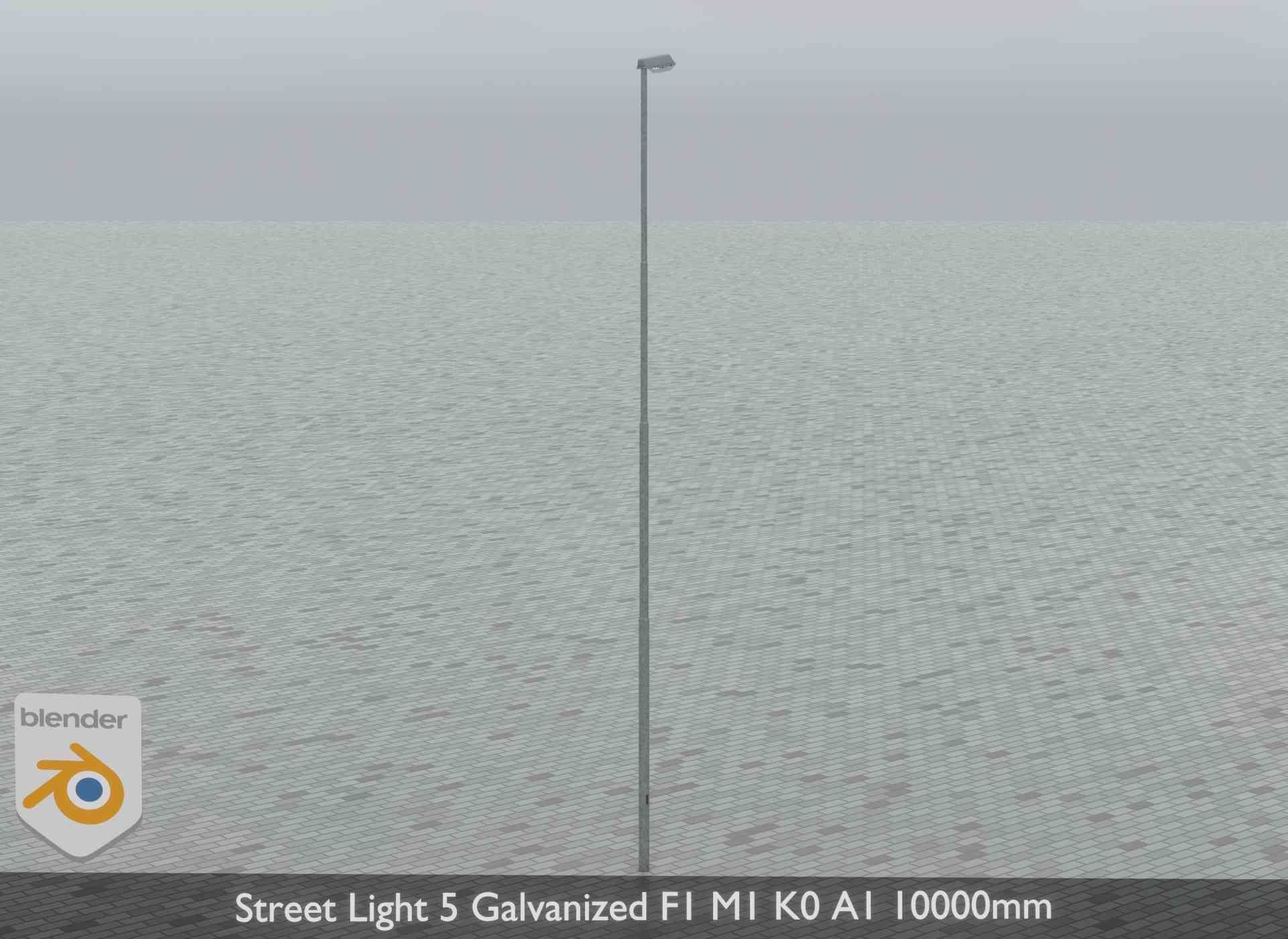 Street Light 5 Galvanized F1 M1 K0 A1 10000mm Low-poly 3D model_11