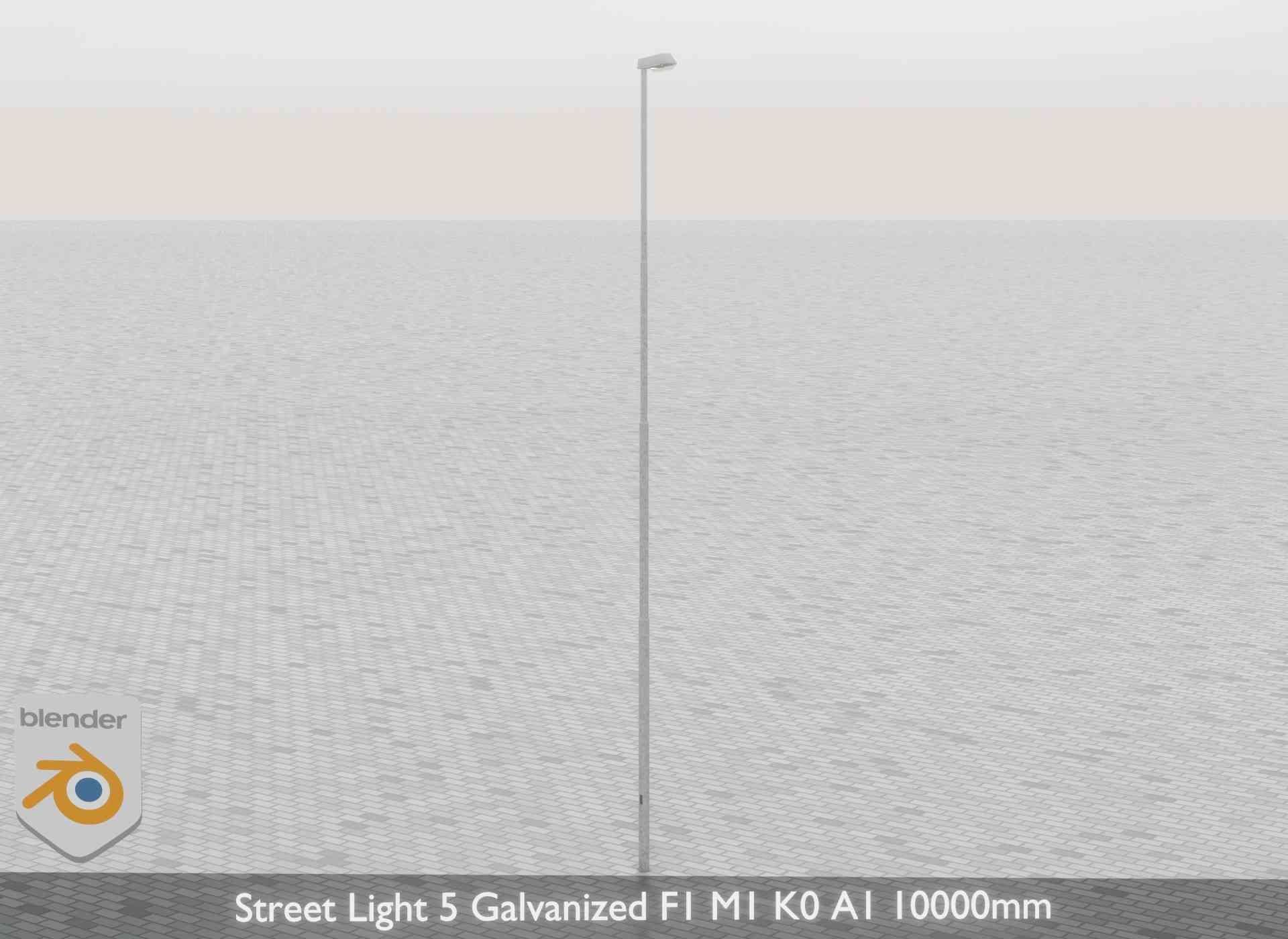 Street Light 5 Galvanized F1 M1 K0 A1 10000mm Low-poly 3D model_42