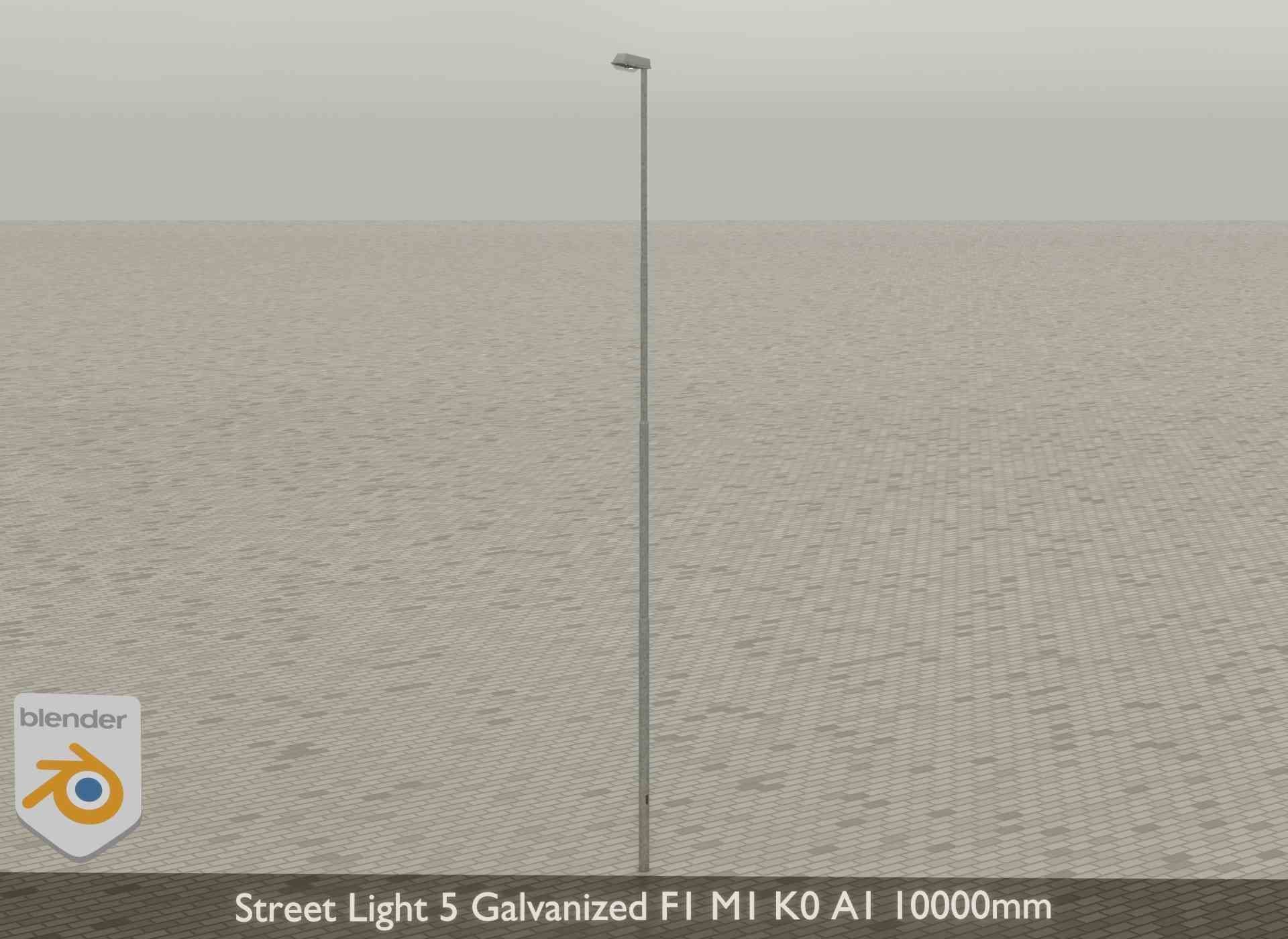 Street Light 5 Galvanized F1 M1 K0 A1 10000mm Low-poly 3D model_24
