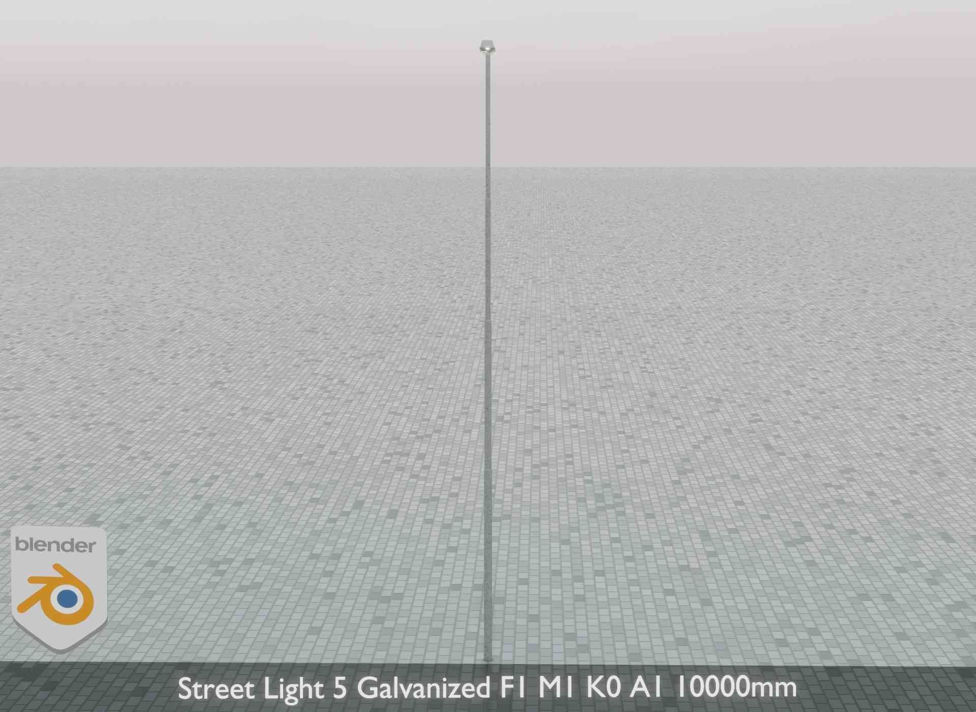 Street Light 5 Galvanized F1 M1 K0 A1 10000mm Low-poly 3D model_46
