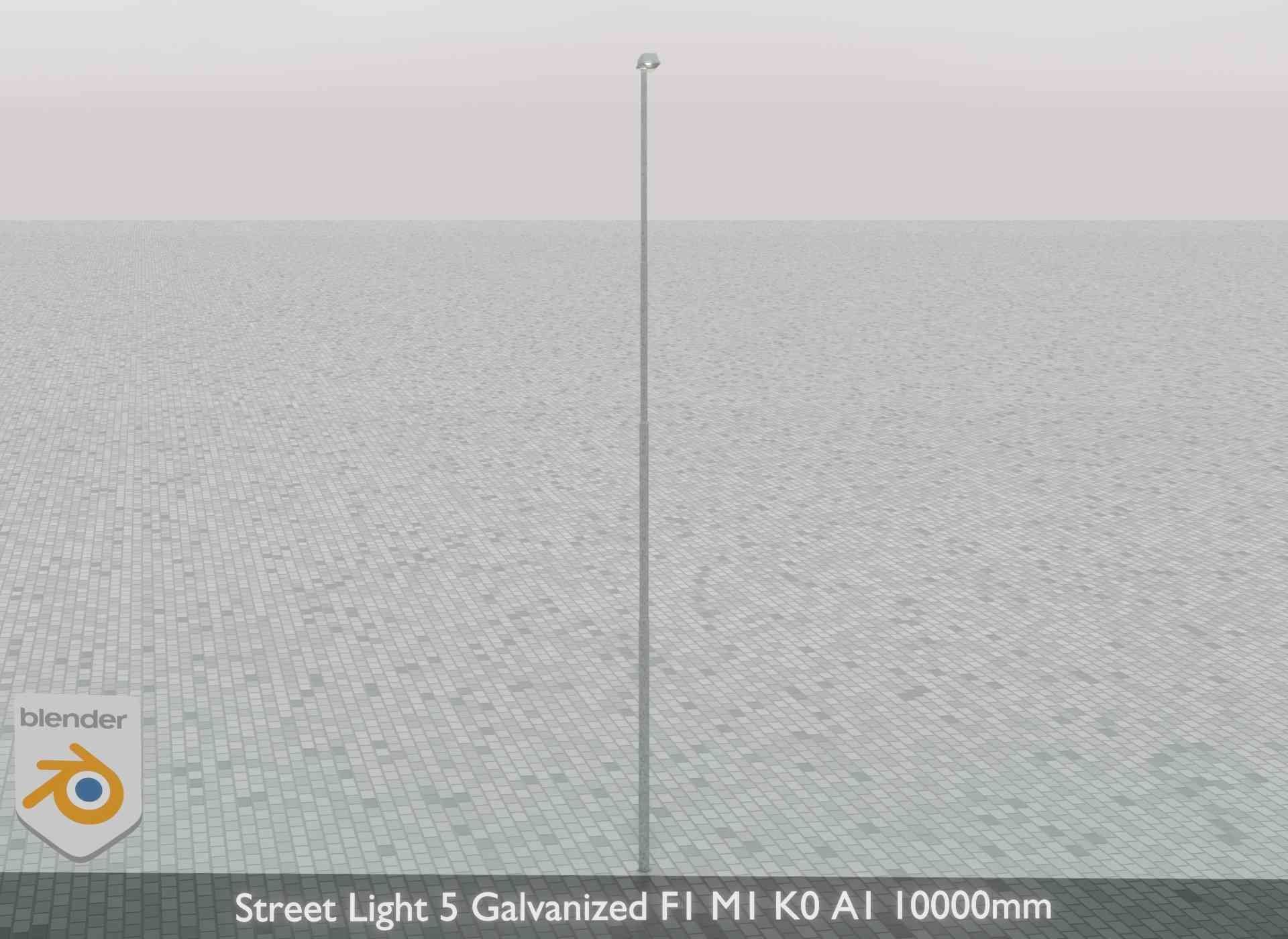 Street Light 5 Galvanized F1 M1 K0 A1 10000mm Low-poly 3D model_45