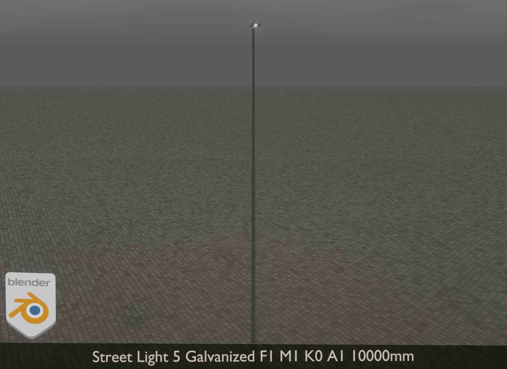 Street Light 5 Galvanized F1 M1 K0 A1 10000mm Low-poly 3D model_19