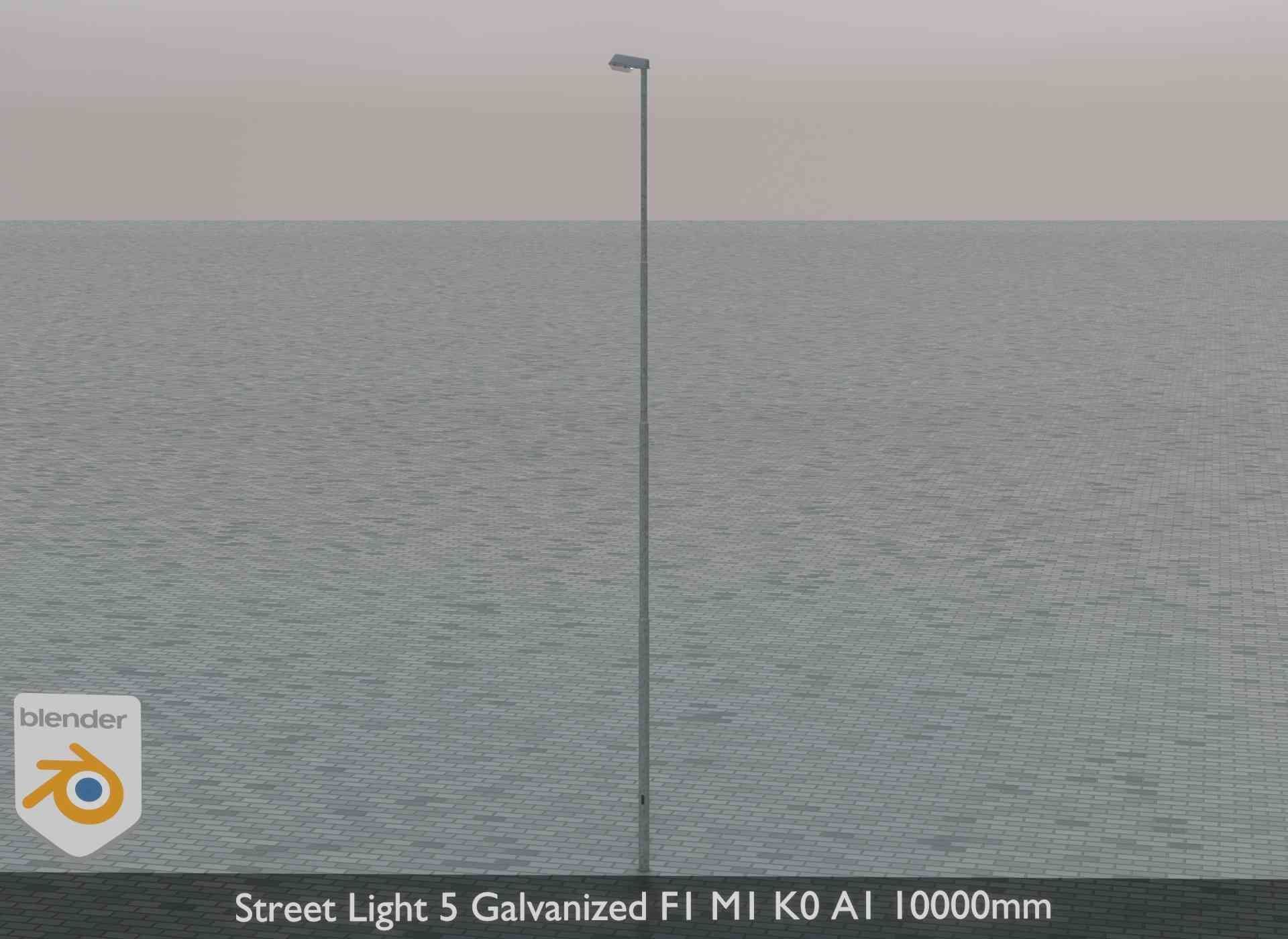 Street Light 5 Galvanized F1 M1 K0 A1 10000mm Low-poly 3D model_2