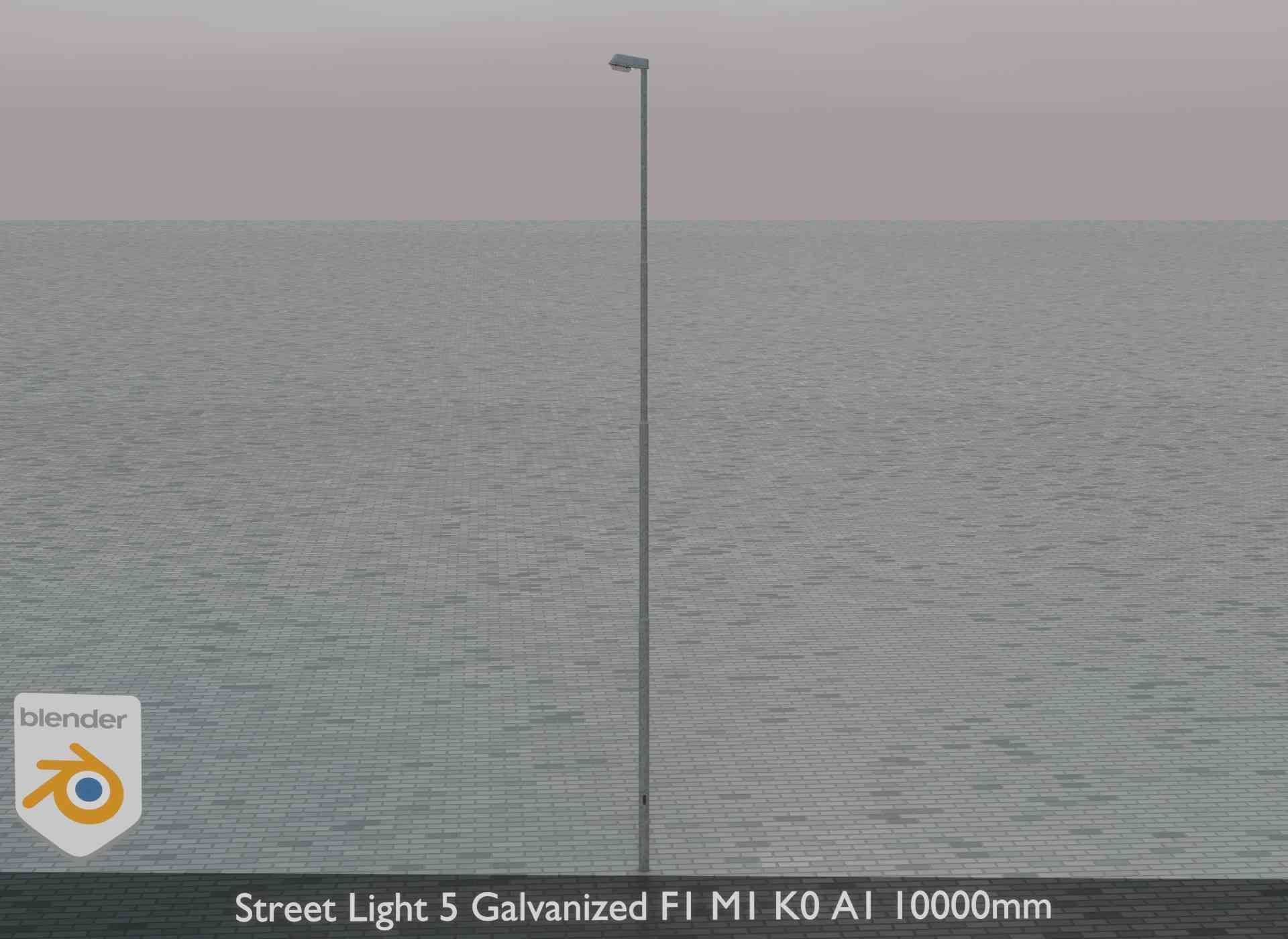 Street Light 5 Galvanized F1 M1 K0 A1 10000mm Low-poly 3D model_52
