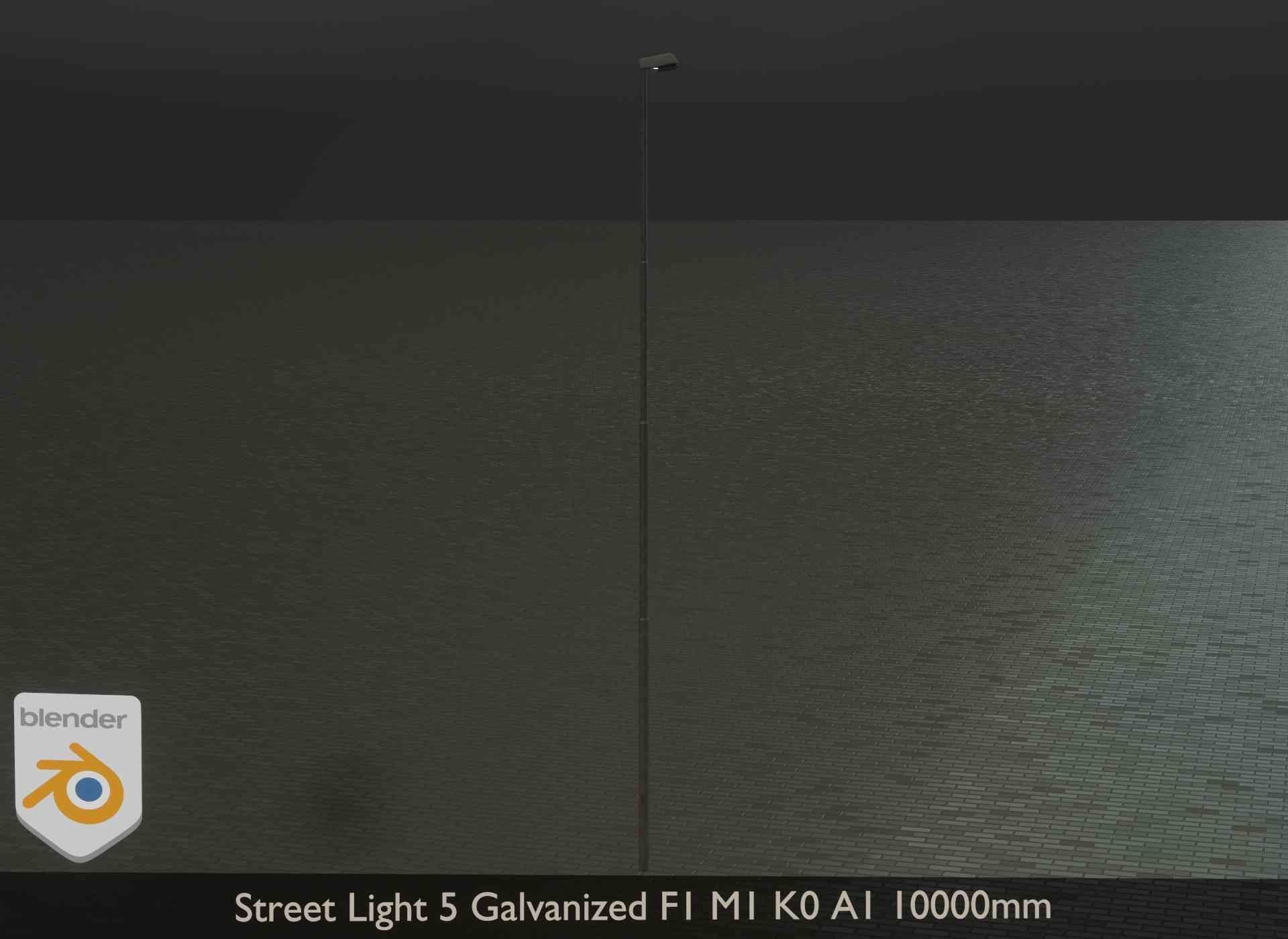 Street Light 5 Galvanized F1 M1 K0 A1 10000mm Low-poly 3D model_15