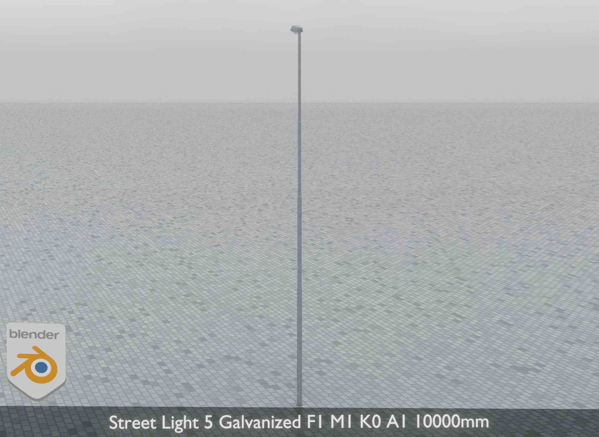 Street Light 5 Galvanized F1 M1 K0 A1 10000mm Low-poly 3D model_6