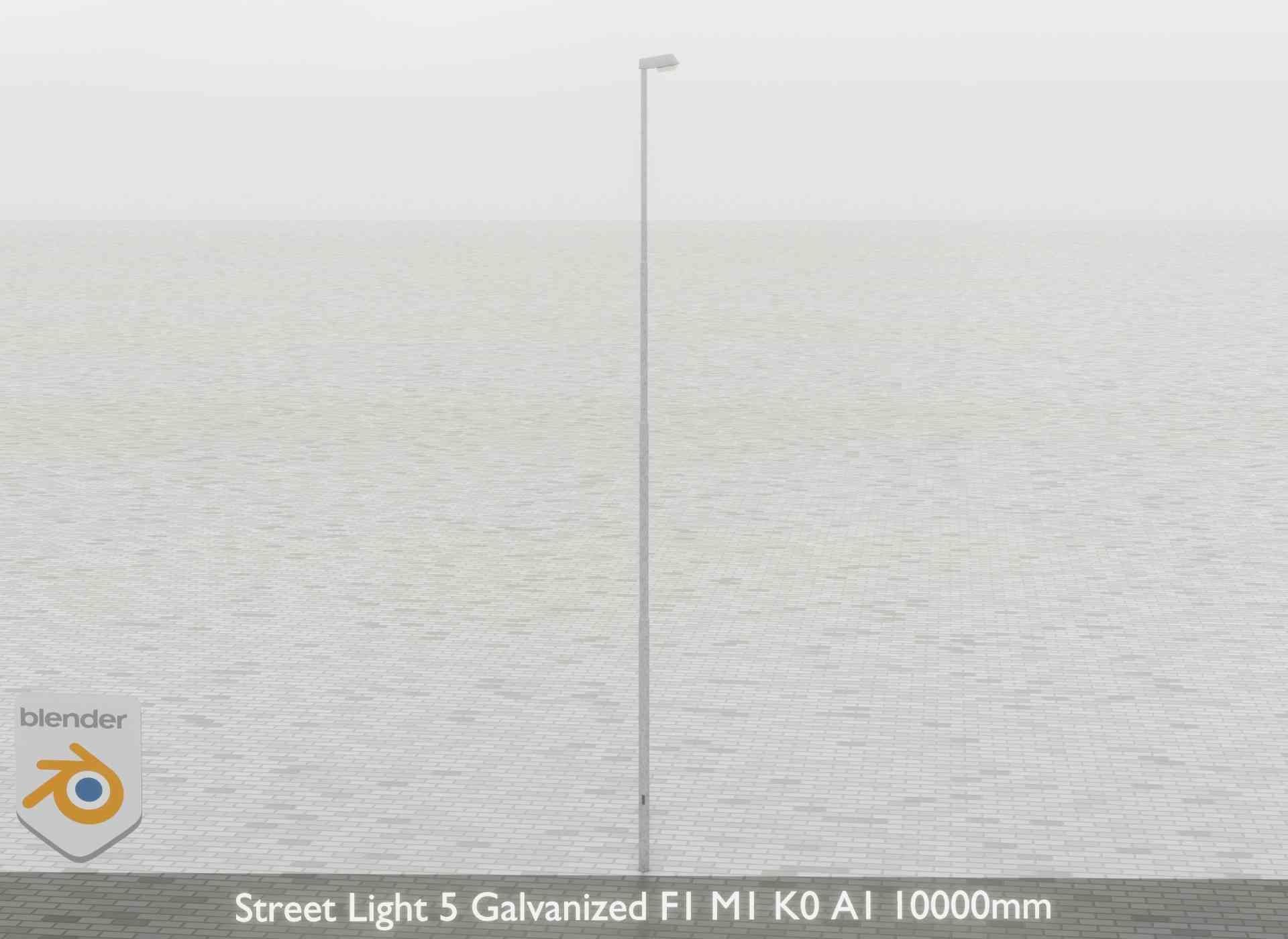 Street Light 5 Galvanized F1 M1 K0 A1 10000mm Low-poly 3D model_40