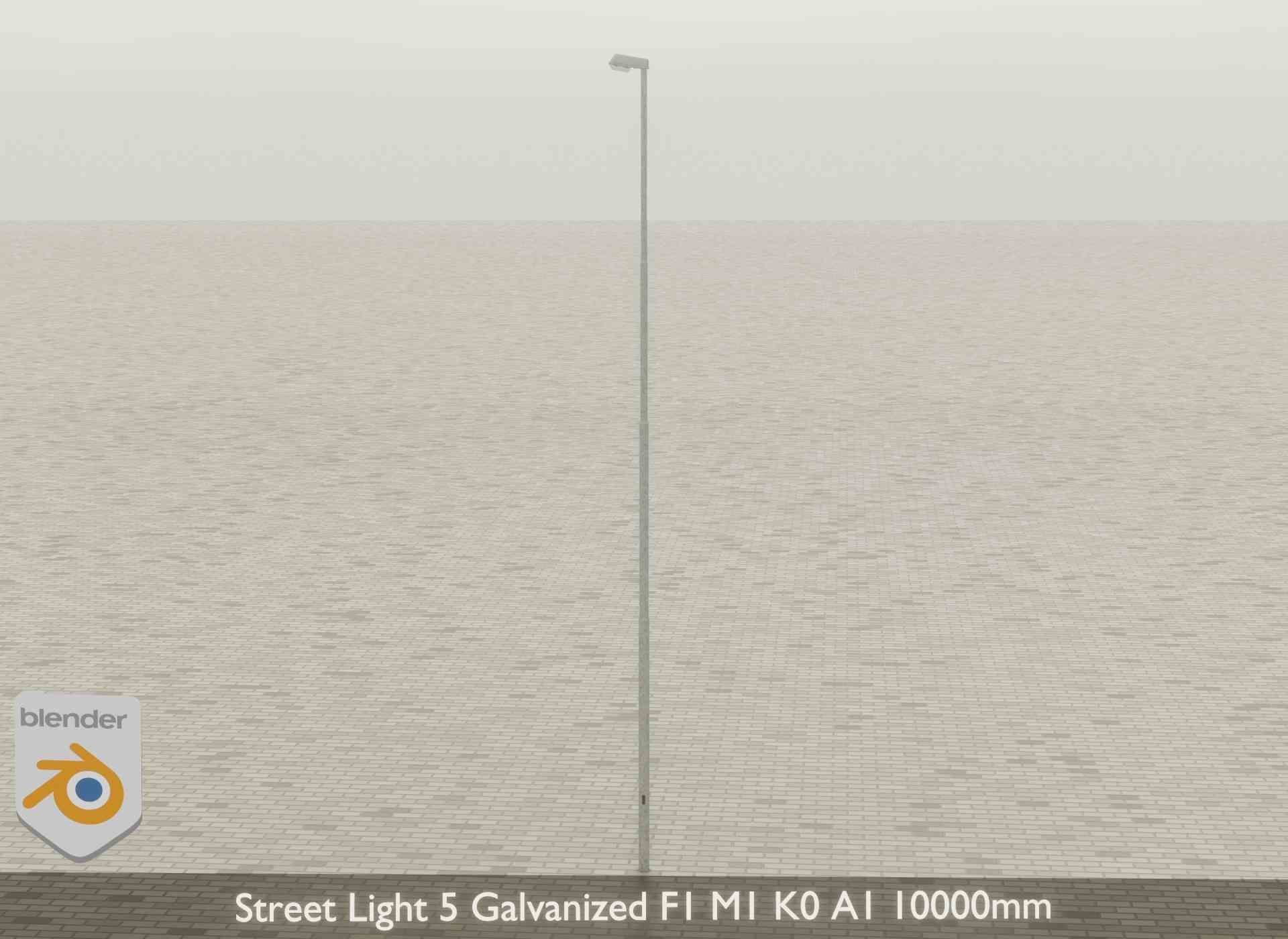 Street Light 5 Galvanized F1 M1 K0 A1 10000mm Low-poly 3D model_27