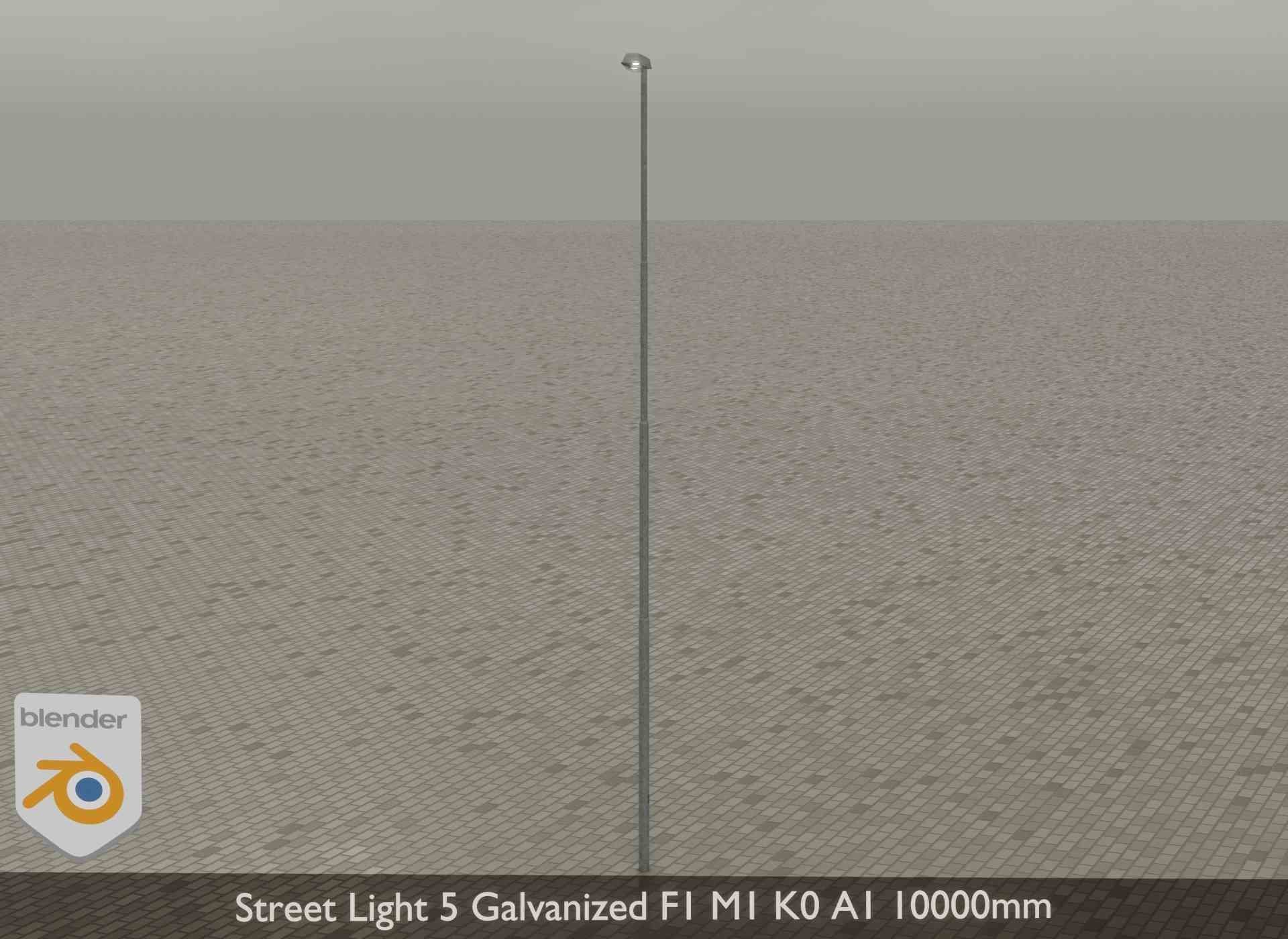Street Light 5 Galvanized F1 M1 K0 A1 10000mm Low-poly 3D model_22