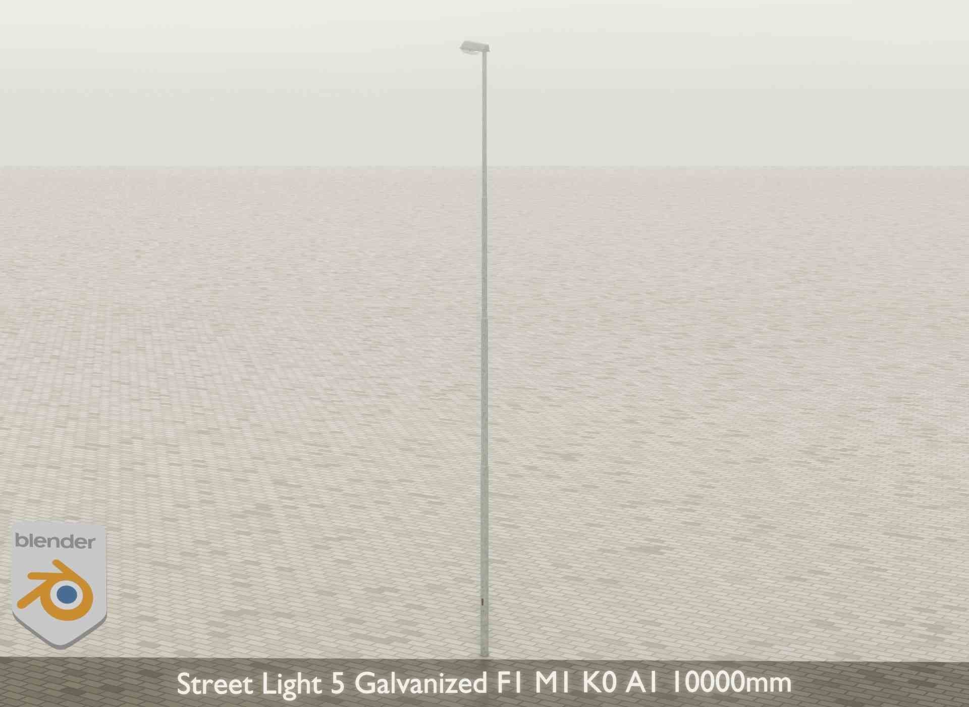 Street Light 5 Galvanized F1 M1 K0 A1 10000mm Low-poly 3D model_29