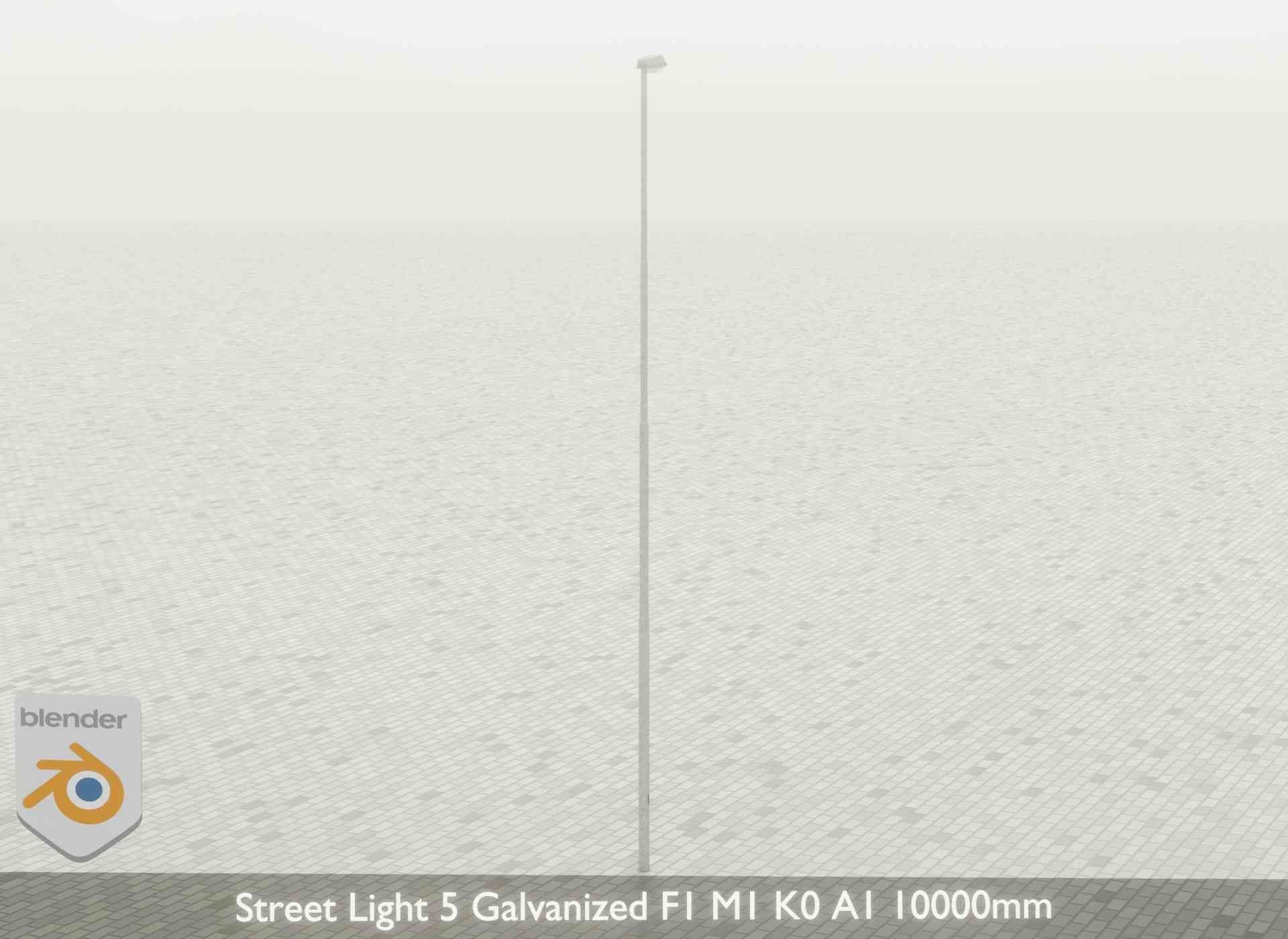 Street Light 5 Galvanized F1 M1 K0 A1 10000mm Low-poly 3D model_35