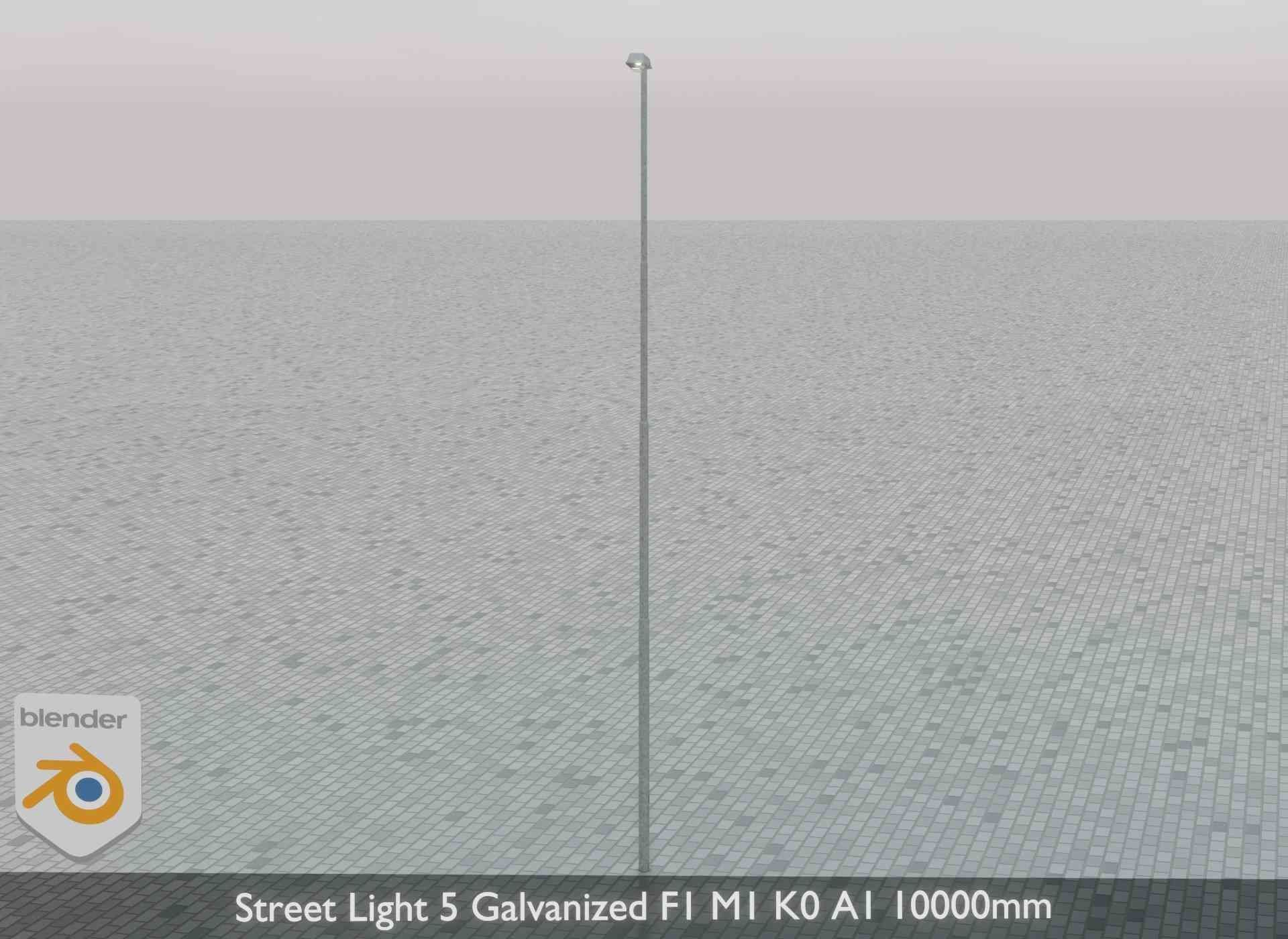 Street Light 5 Galvanized F1 M1 K0 A1 10000mm Low-poly 3D model_47