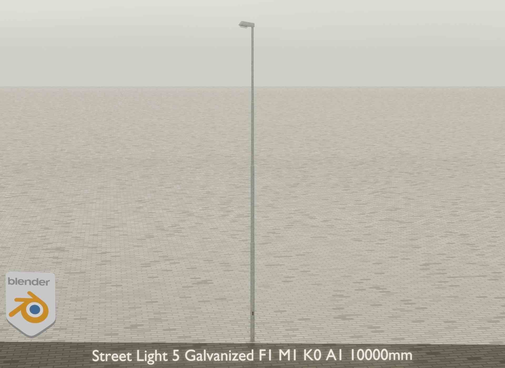 Street Light 5 Galvanized F1 M1 K0 A1 10000mm Low-poly 3D model_26