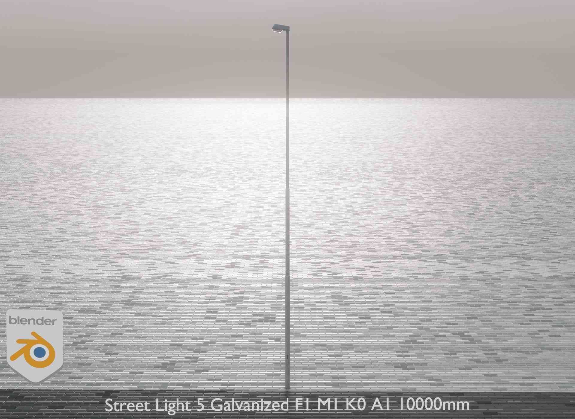 Street Light 5 Galvanized F1 M1 K0 A1 10000mm Low-poly 3D model_1