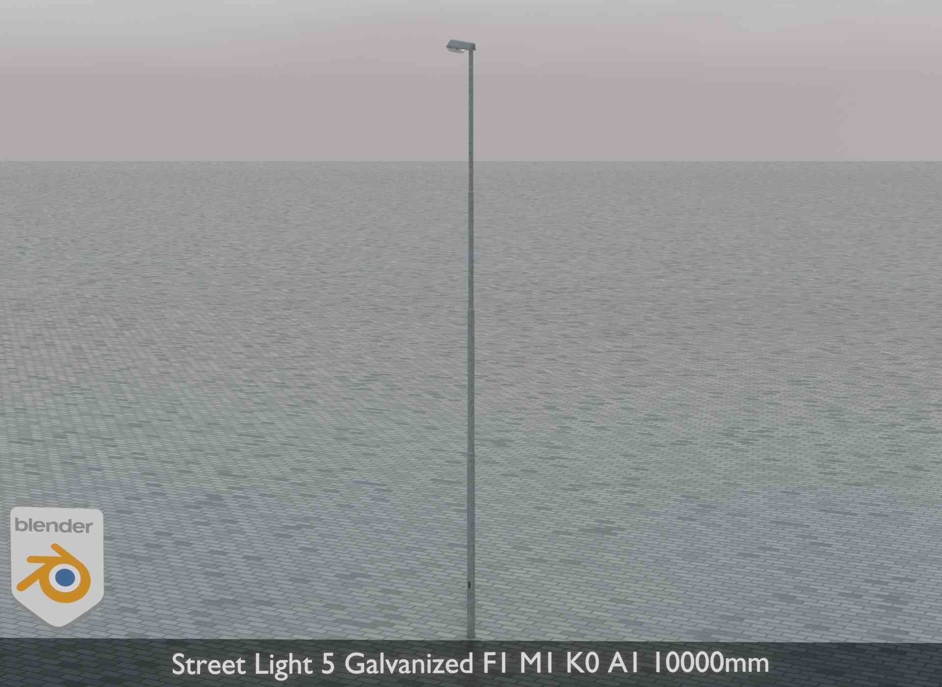 Street Light 5 Galvanized F1 M1 K0 A1 10000mm Low-poly 3D model_3