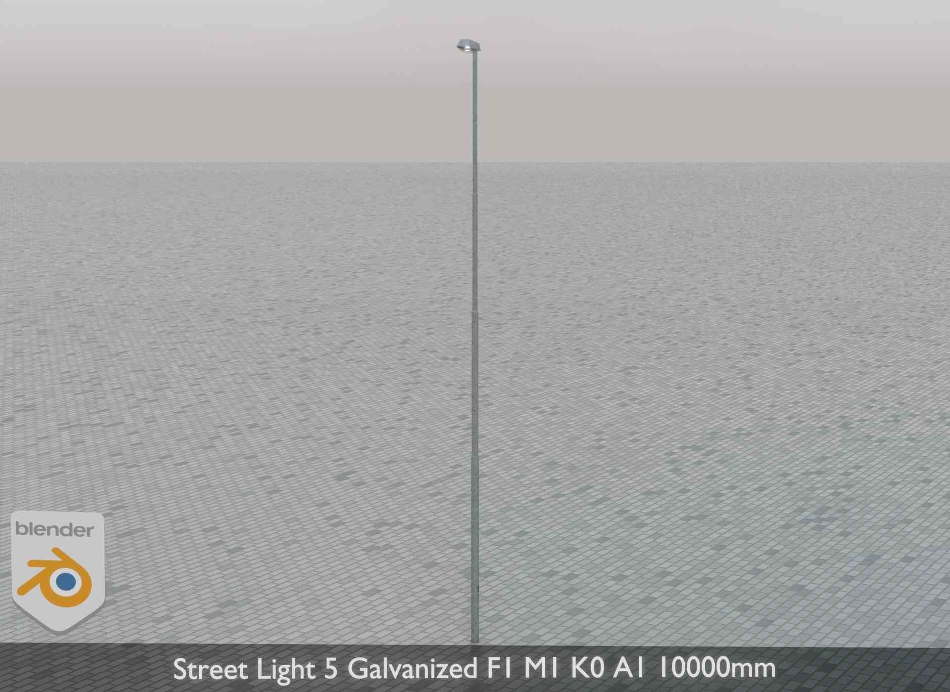 Street Light 5 Galvanized F1 M1 K0 A1 10000mm Low-poly 3D model_48