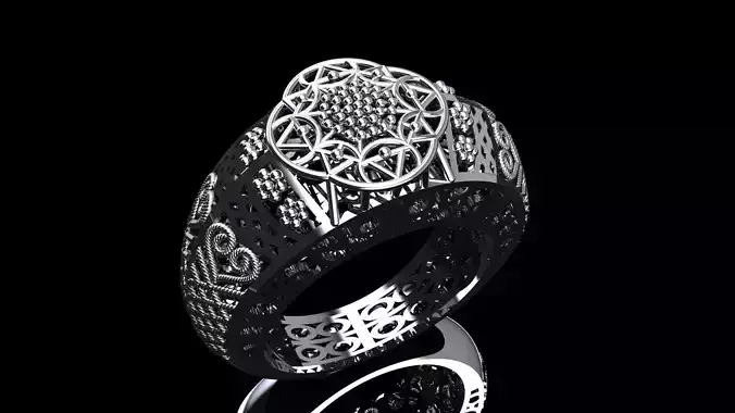 Vintage chunky ring  3D print model