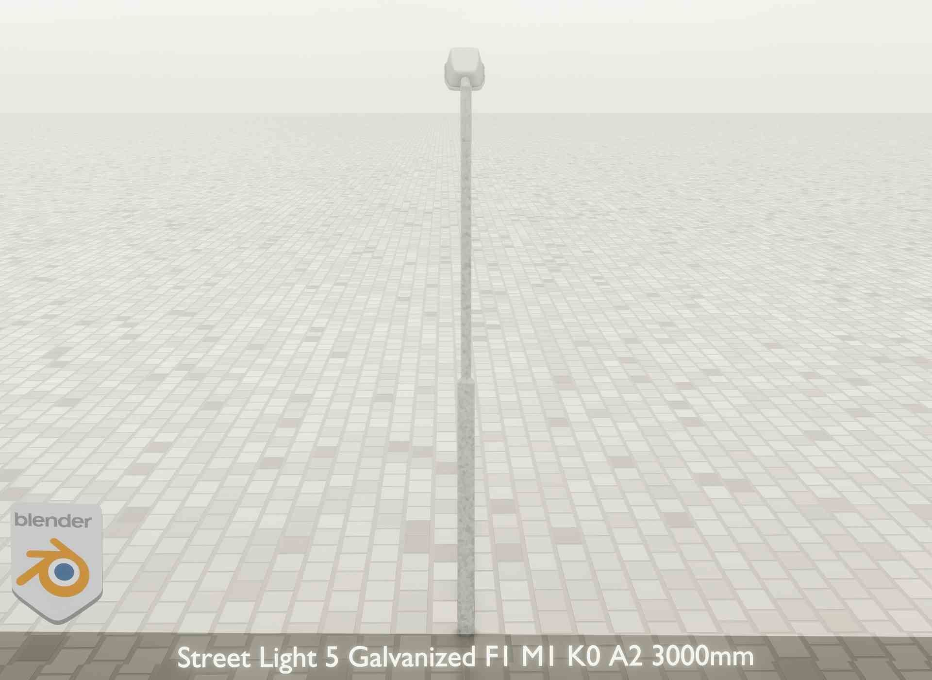 Street Light 5 Galvanized F1 M1 K0 A2 3000mm Low-poly 3D model_32