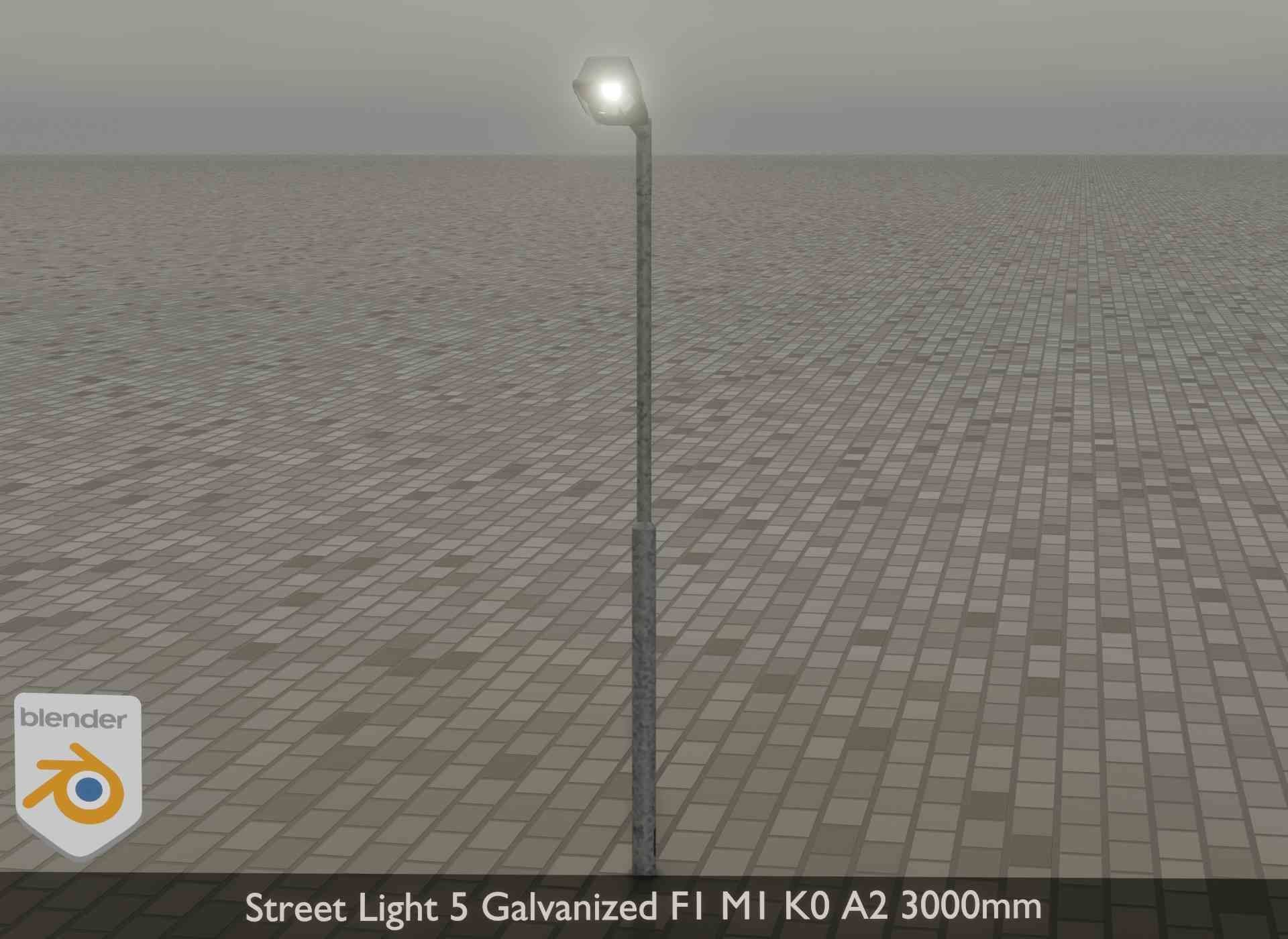 Street Light 5 Galvanized F1 M1 K0 A2 3000mm Low-poly 3D model_20