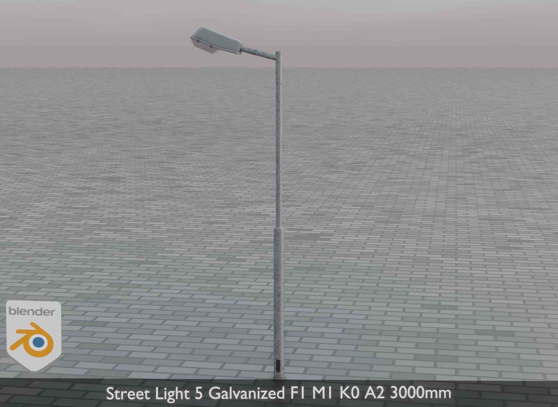 Street Light 5 Galvanized F1 M1 K0 A2 3000mm Low-poly 3D model_52