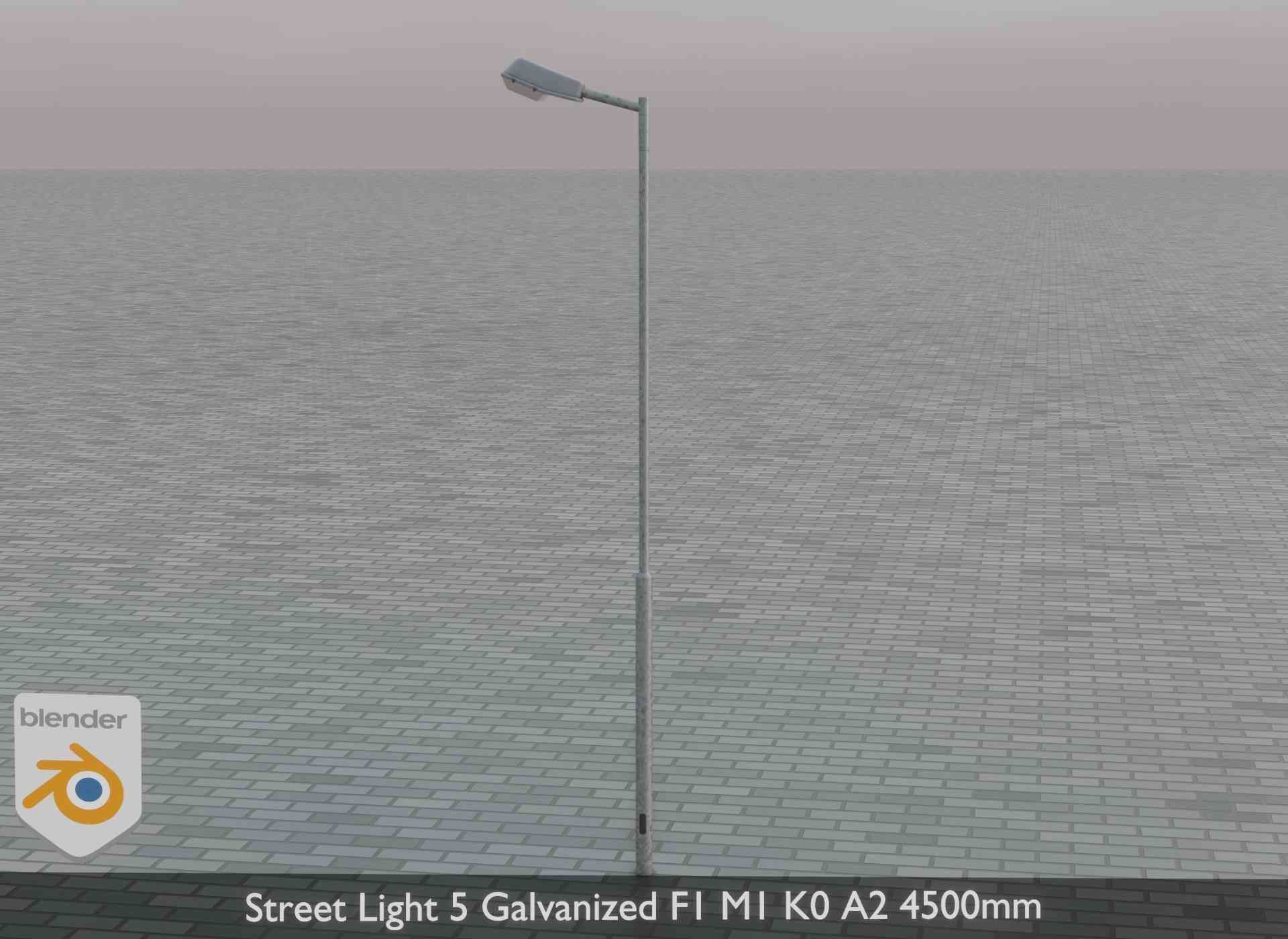 Street Light 5 Galvanized F1 M1 K0 A2 4500mm Low-poly 3D model_52