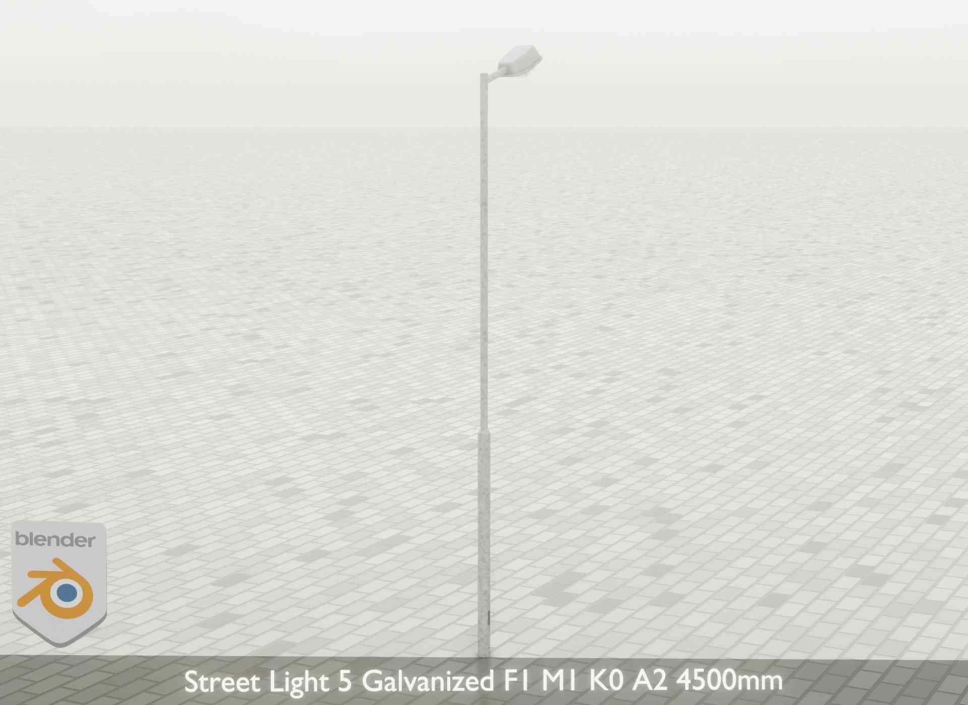 Street Light 5 Galvanized F1 M1 K0 A2 4500mm Low-poly 3D model_34