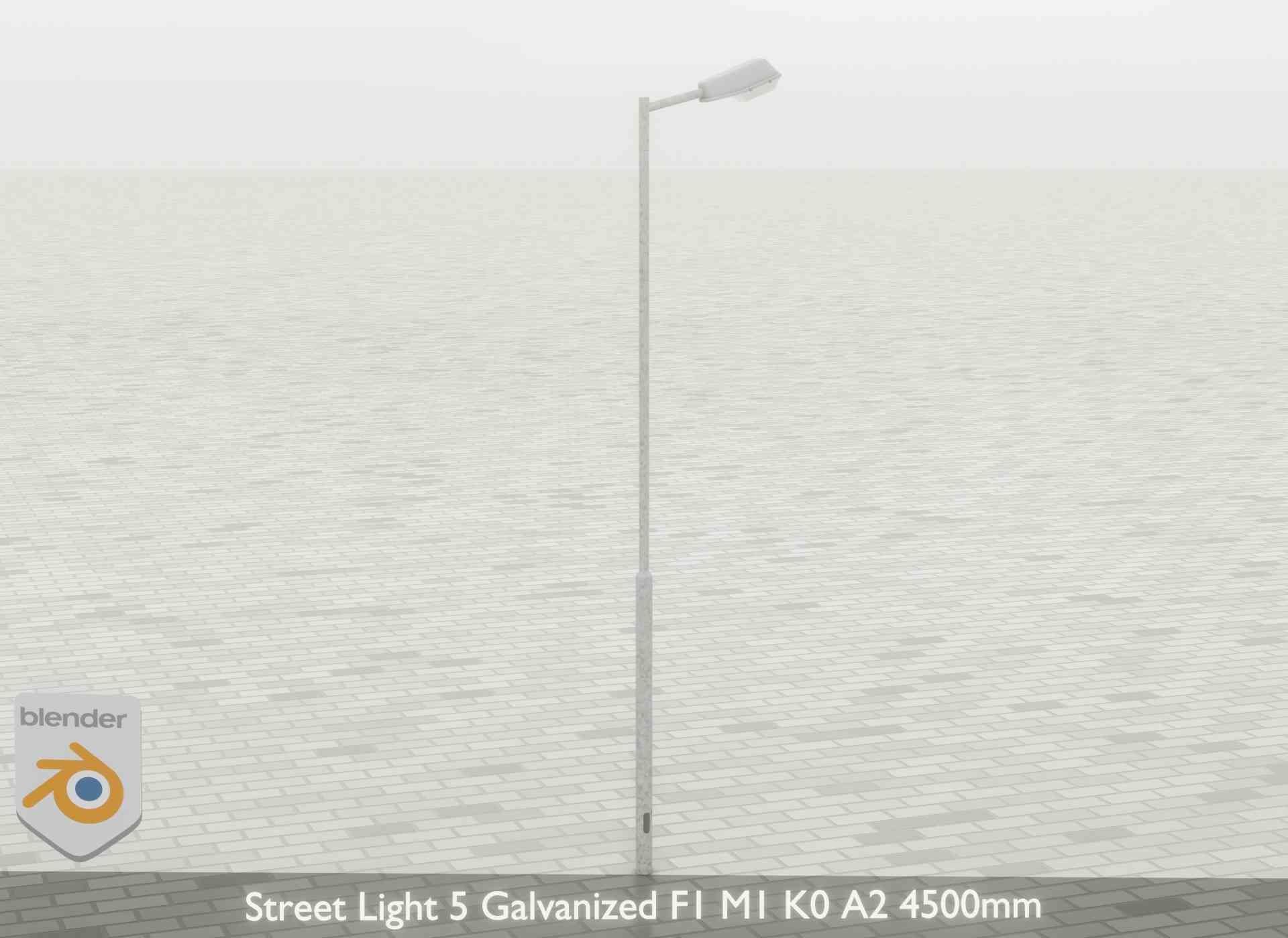 Street Light 5 Galvanized F1 M1 K0 A2 4500mm Low-poly 3D model_37