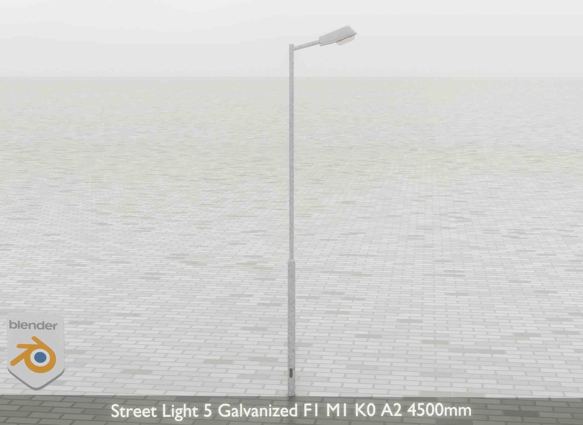 Street Light 5 Galvanized F1 M1 K0 A2 4500mm Low-poly 3D model_39