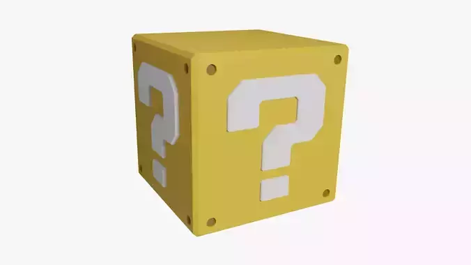 Yellow Mistery Block - Mario Free 3D model Yellow Mistery Block - Mario Free 3D model