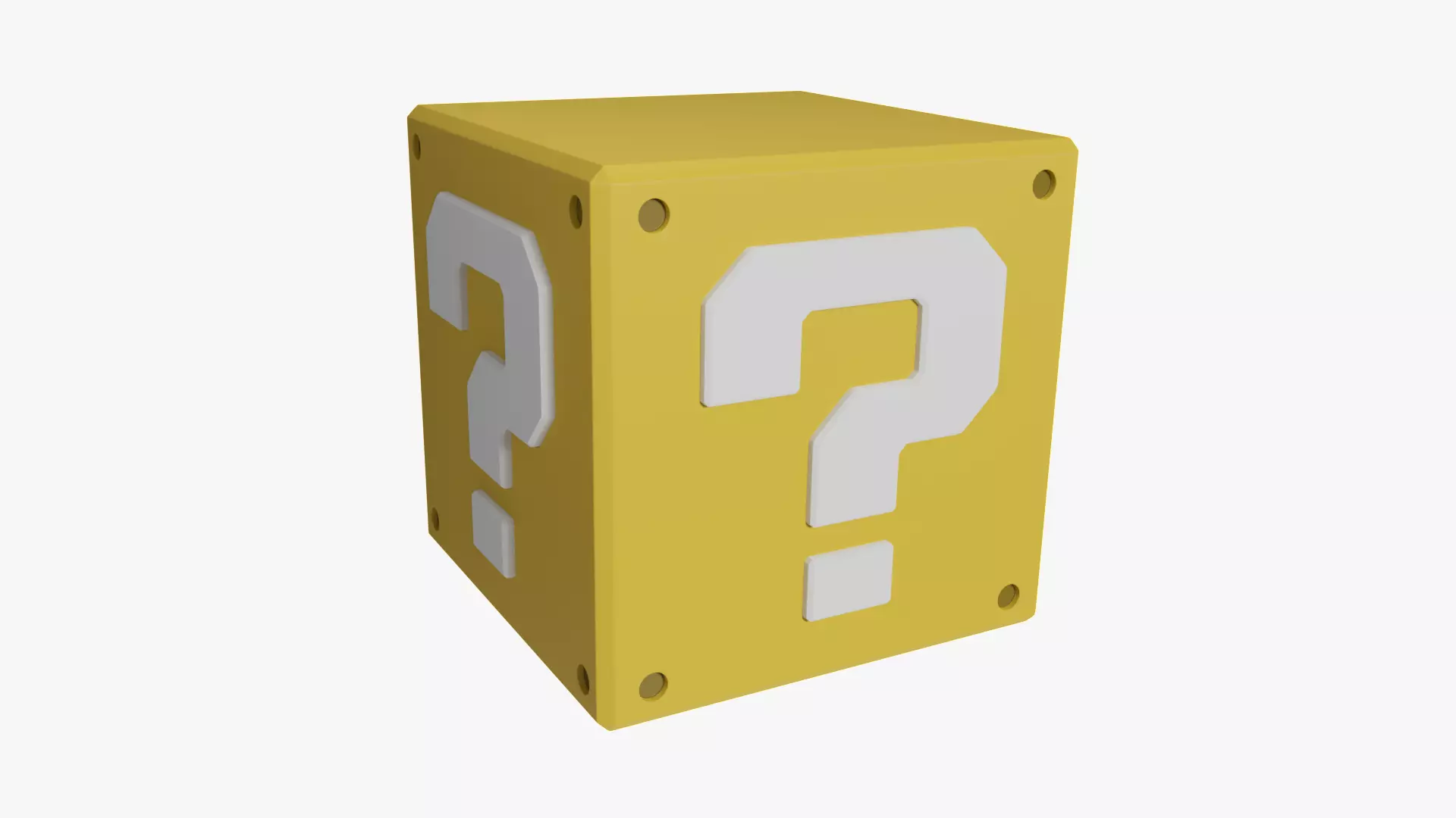 Yellow Mistery Block - Mario Free 3D model_0