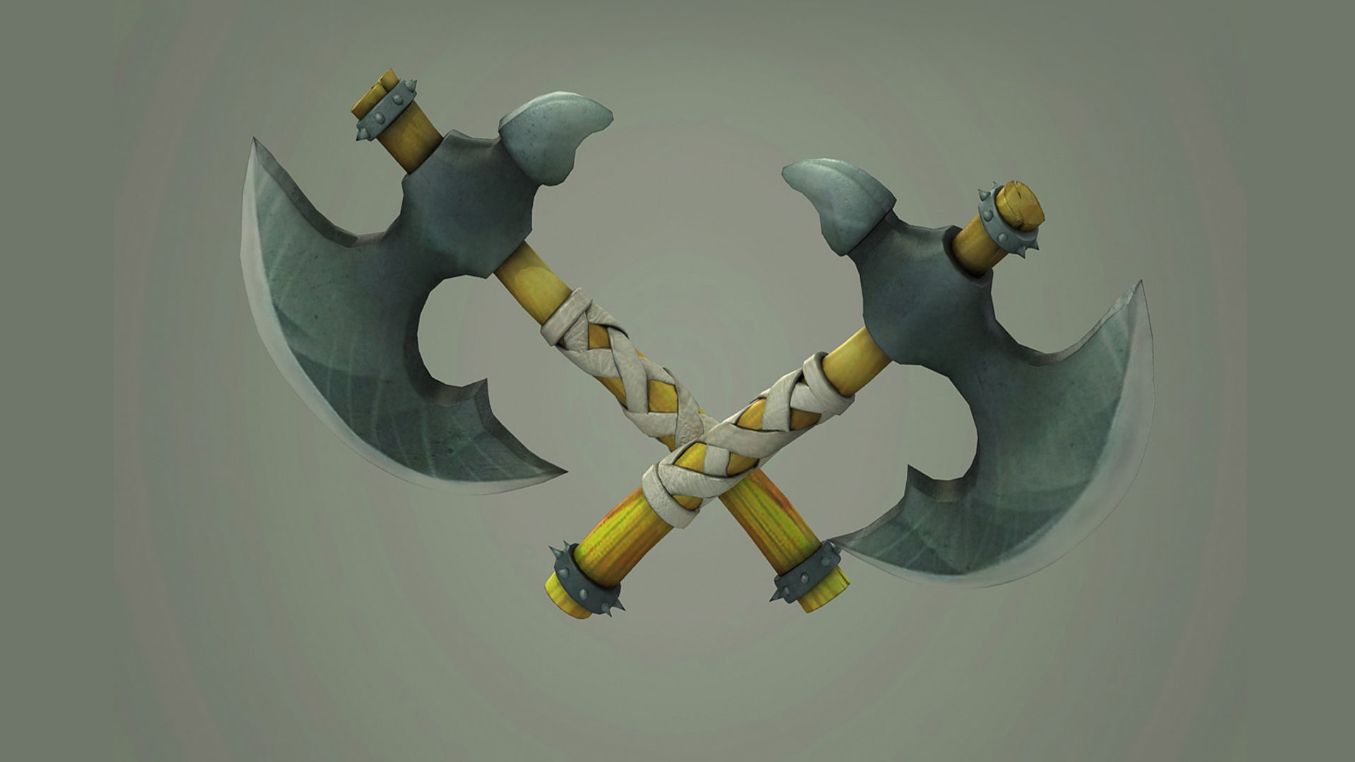 cartoon handle Stylized Axe 3D model_2