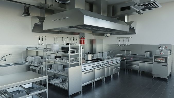 Commercial Kitchen v3 3D model 2