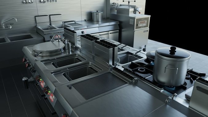 Commercial Kitchen v3 3D model 5
